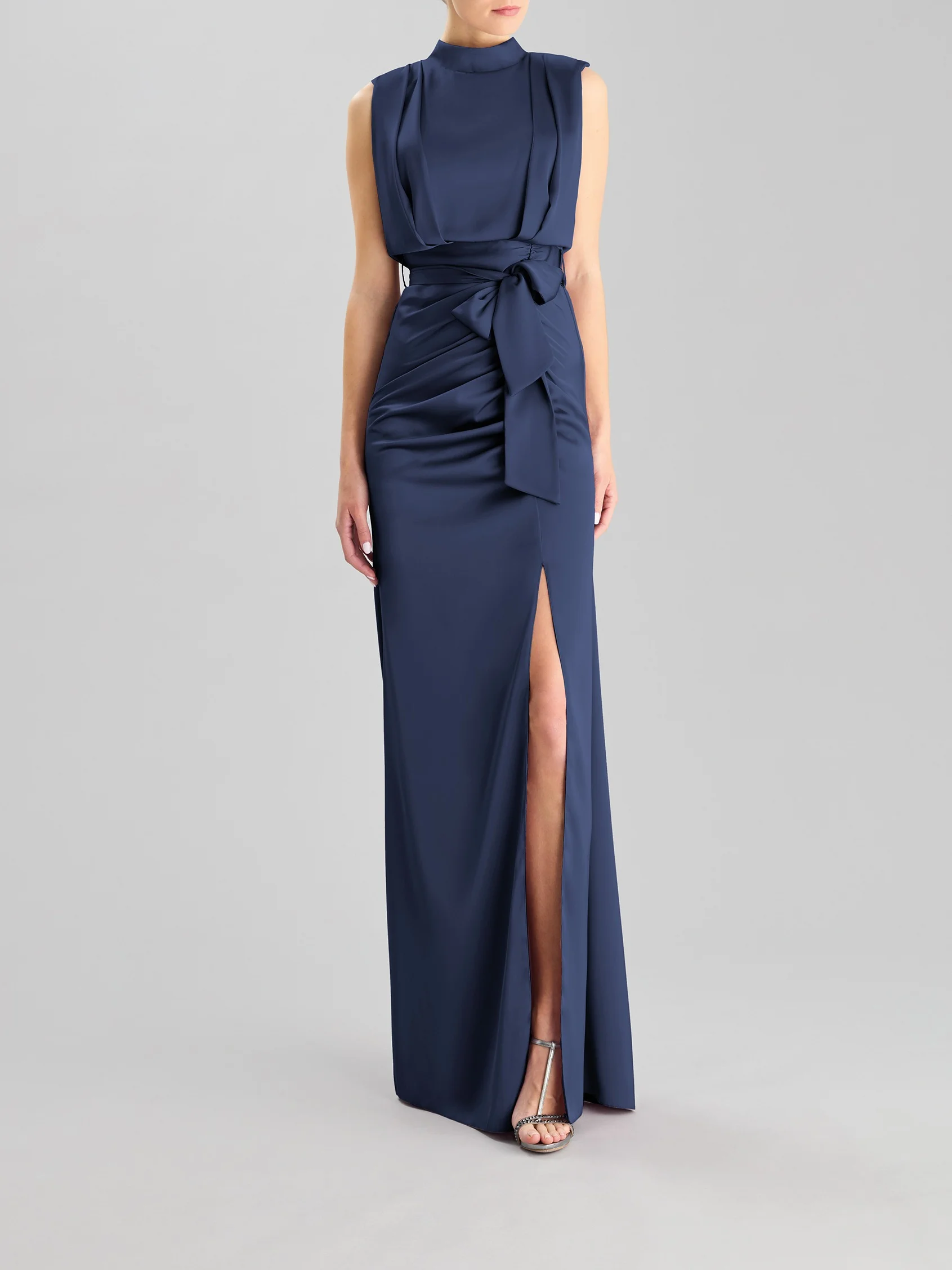 DRAPE 2406 High-neck sheath party dress