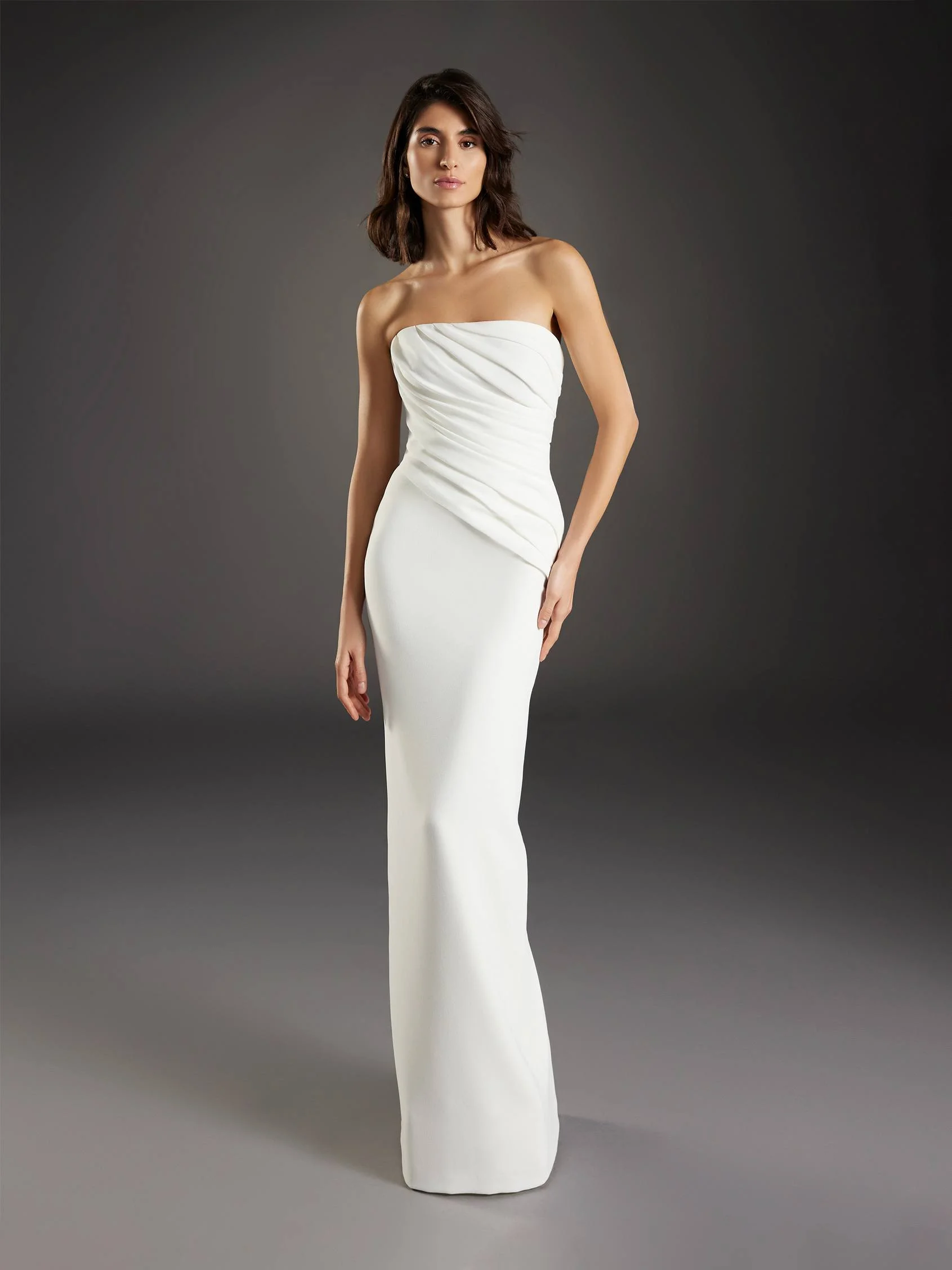 SANTS Sheath wedding dress in crepe