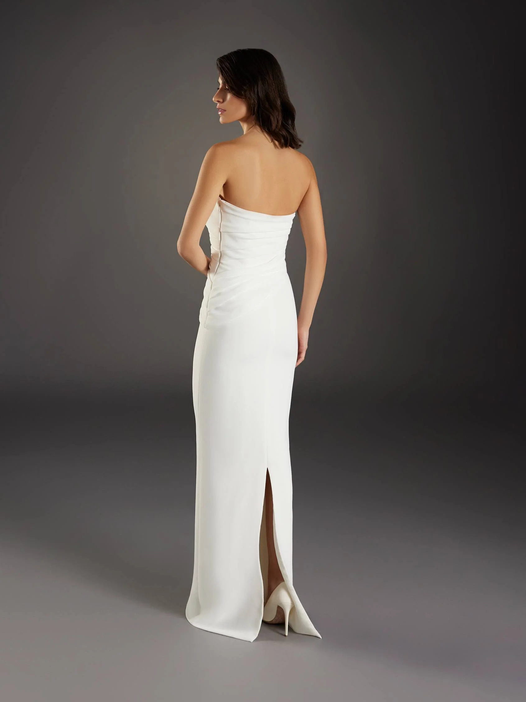 SANTS Sheath wedding dress in crepe