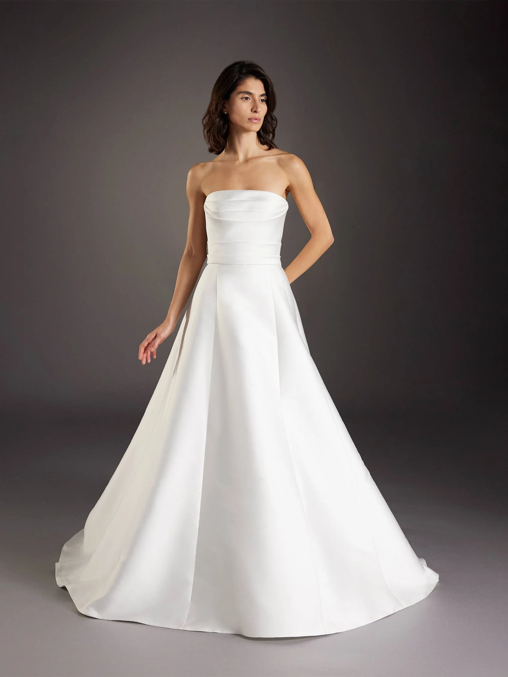 HIEDRA A-line open-back mikado wedding dress