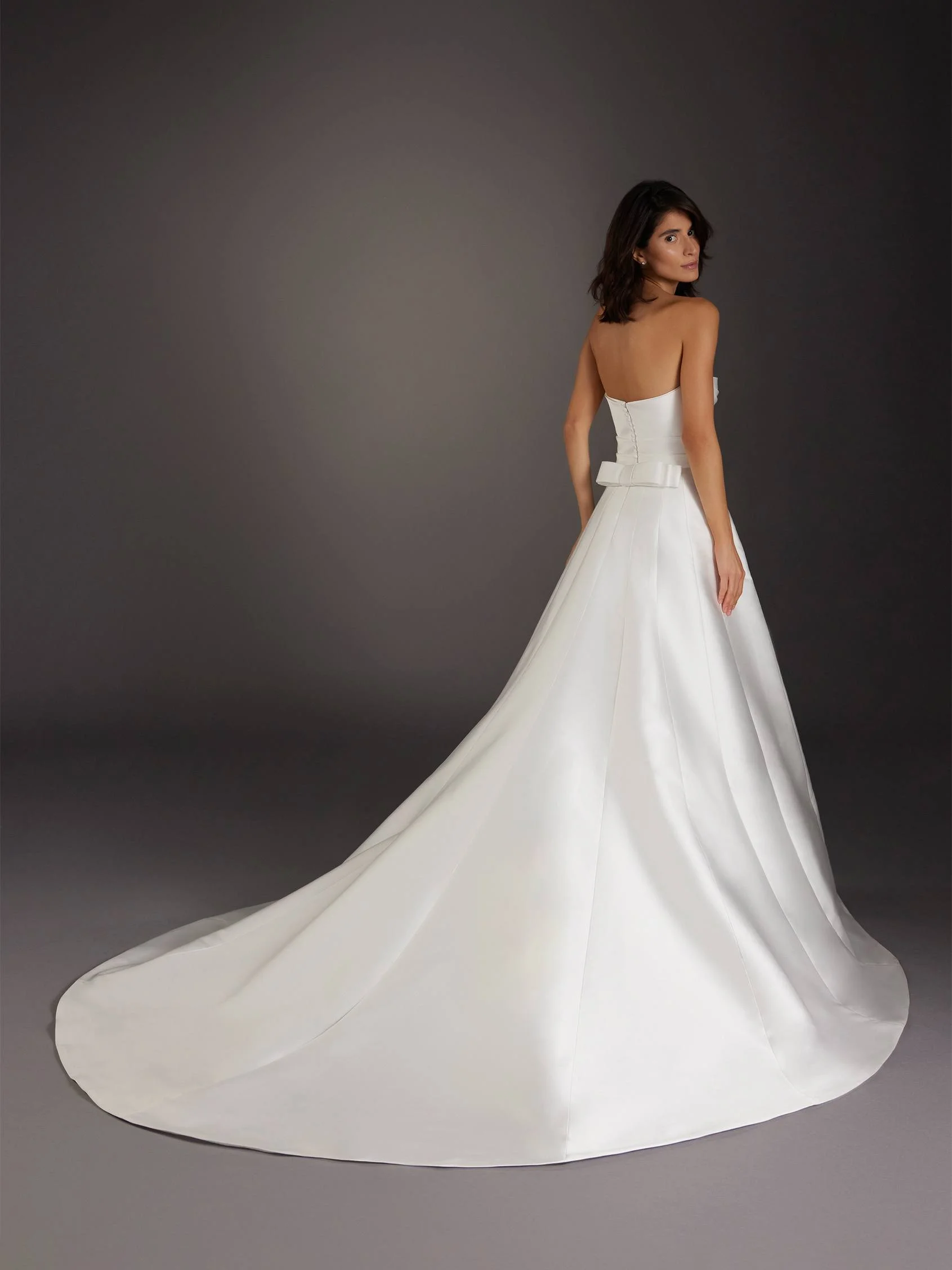 HIEDRA A-line open-back mikado wedding dress