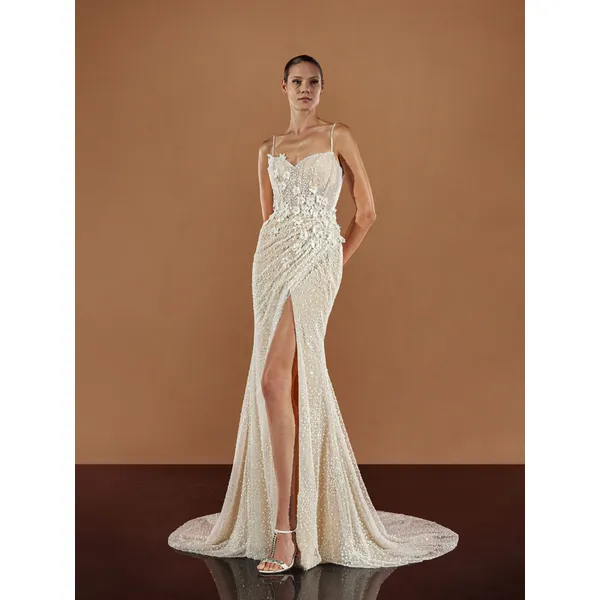 NIDHI Mermaid wedding dress with a V-neckline