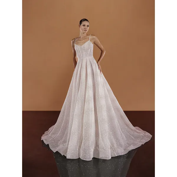 SATYA A-line wedding dress with a rounded neckline 1 SATYA A-line wedding dress with a rounded neckline