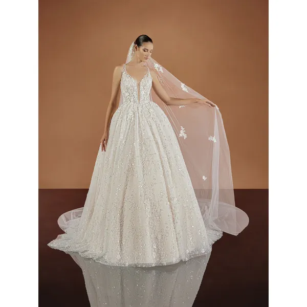 DIANY Princess wedding dress with a V-neckline