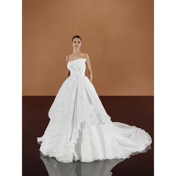 SHALIMA Strapless princess wedding dress in Mikado