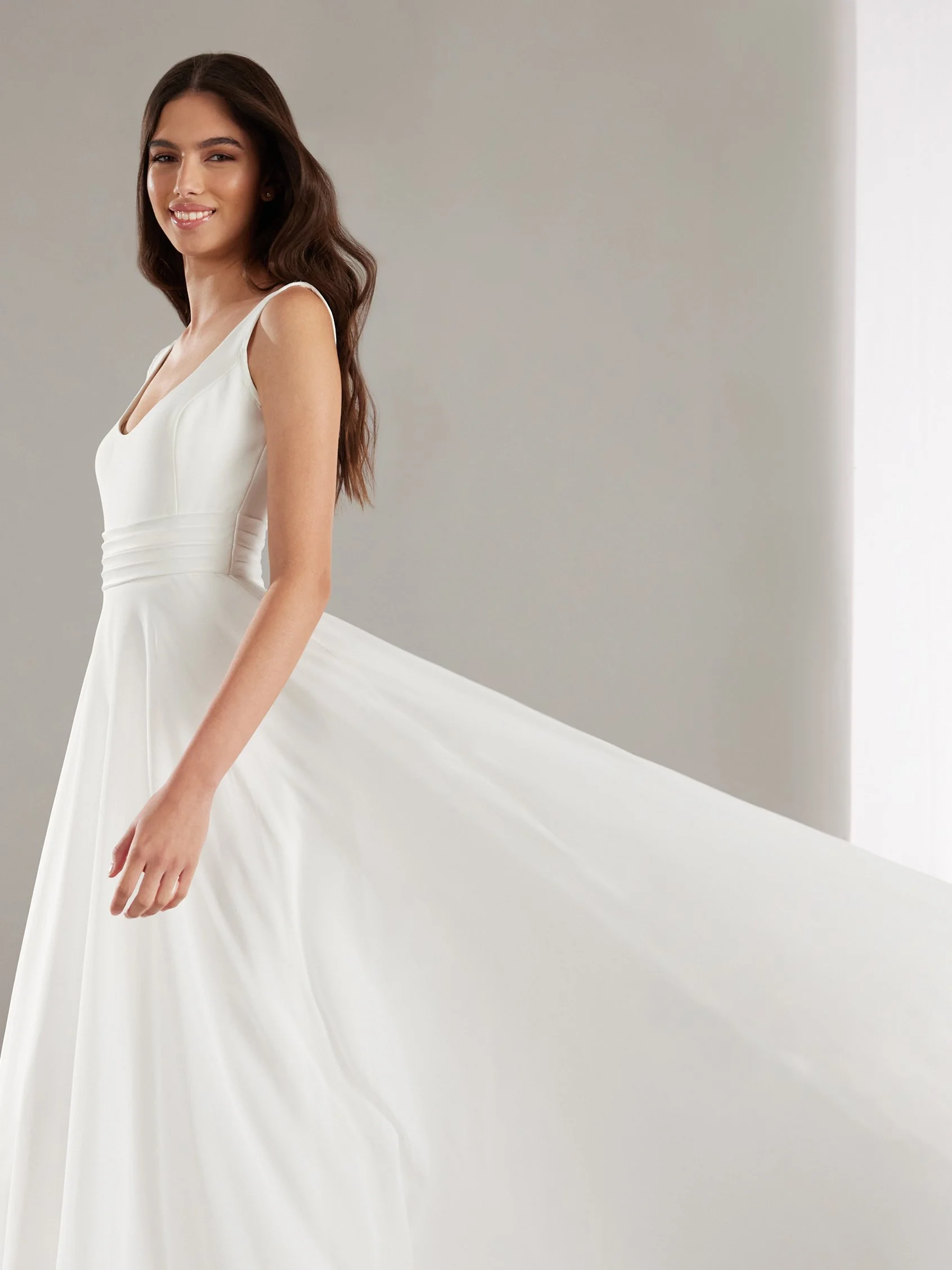 EUFEME A-line wedding dress with a round back