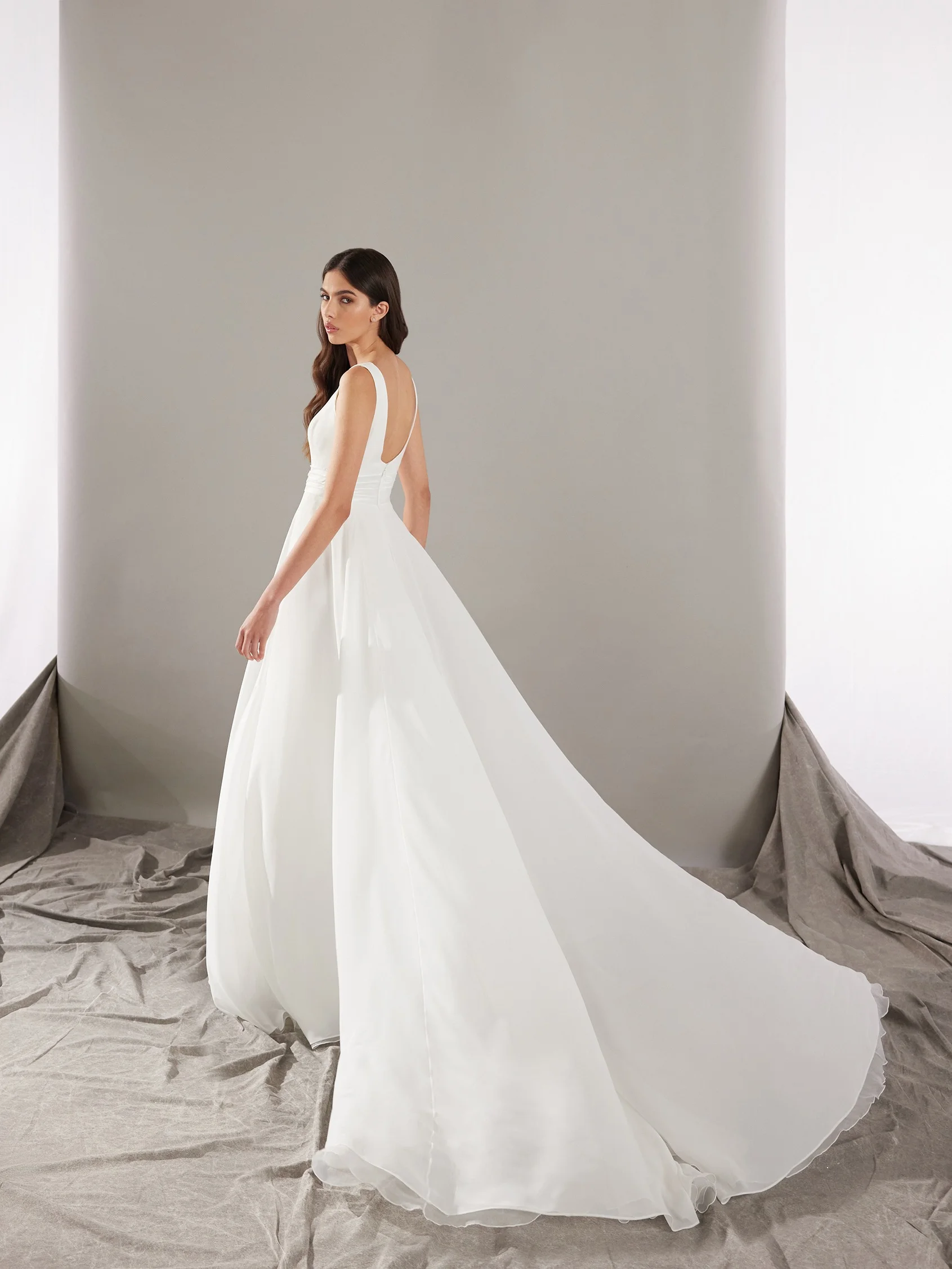 EUFEME A-line wedding dress with a round back