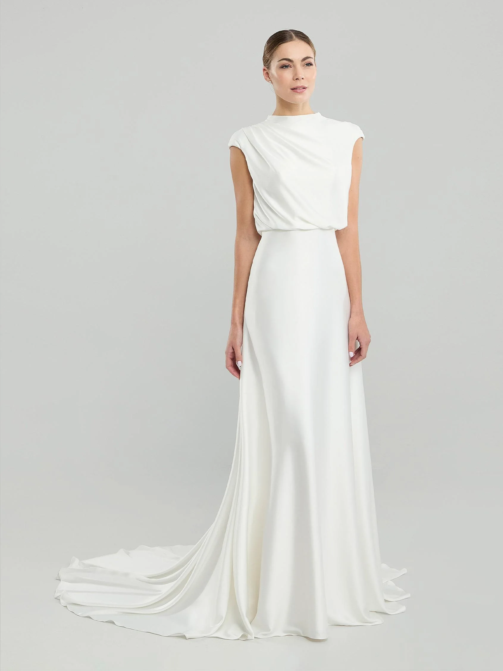 MORISSETTE A-line wedding dress with a high neck