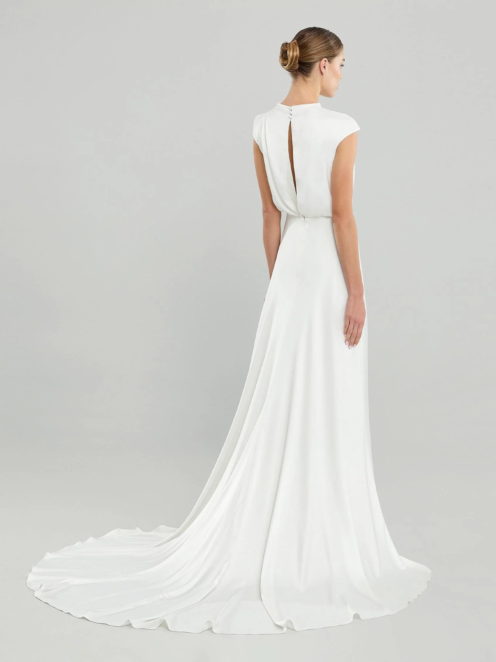 MORISSETTE A-line wedding dress with a high neck