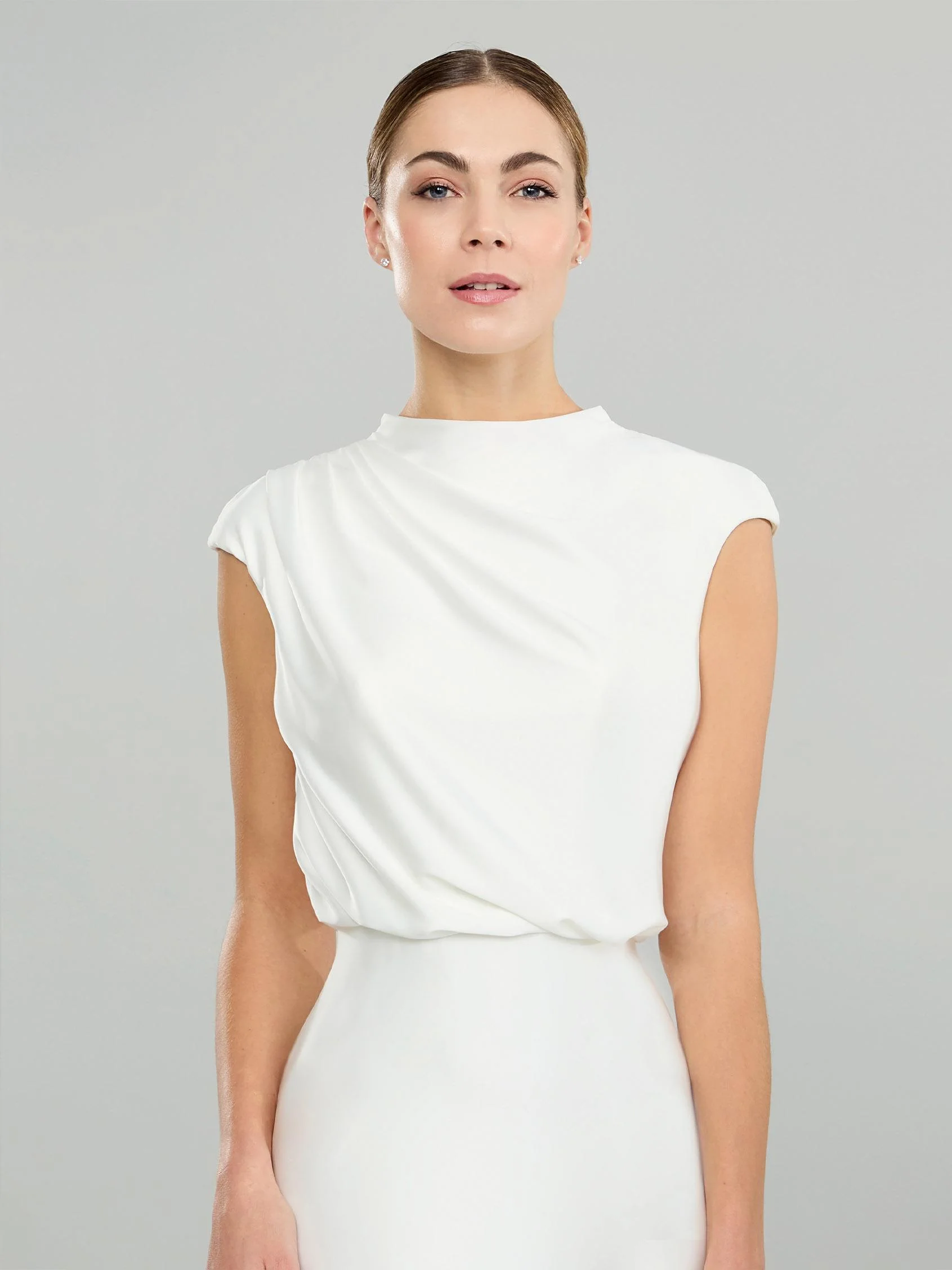 MORISSETTE A-line wedding dress with a high neck