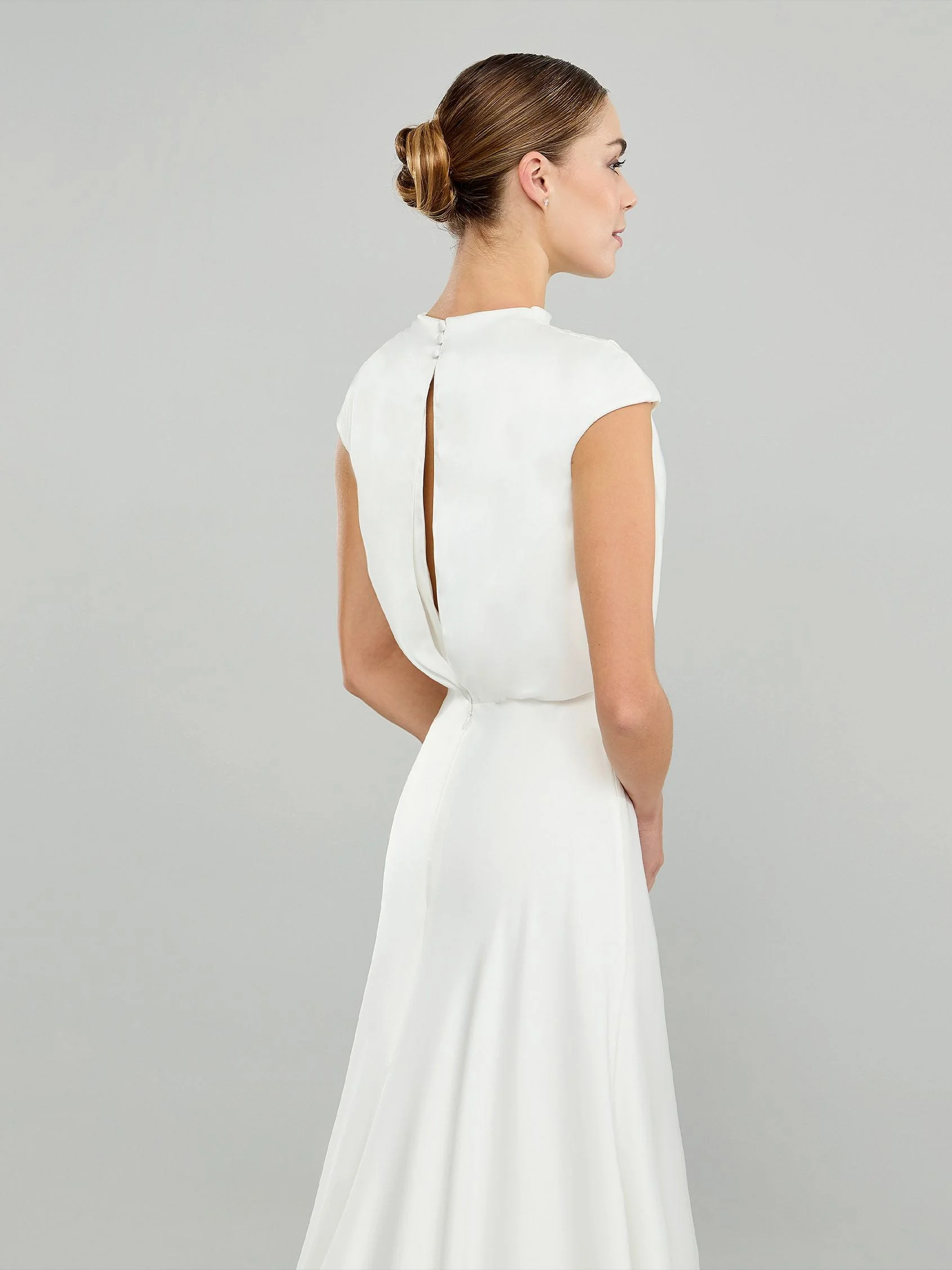 MORISSETTE A-line wedding dress with a high neck
