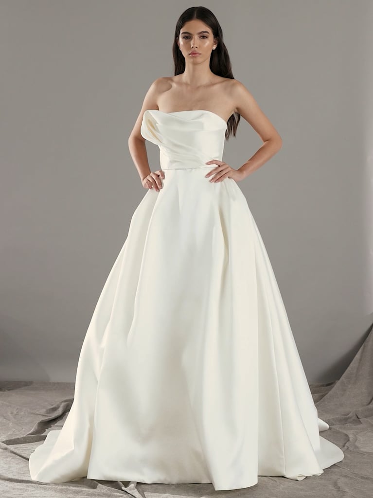 KHLOE Strapless princess wedding dress in Mikado 1 KHLOE Strapless princess wedding dress in Mikado