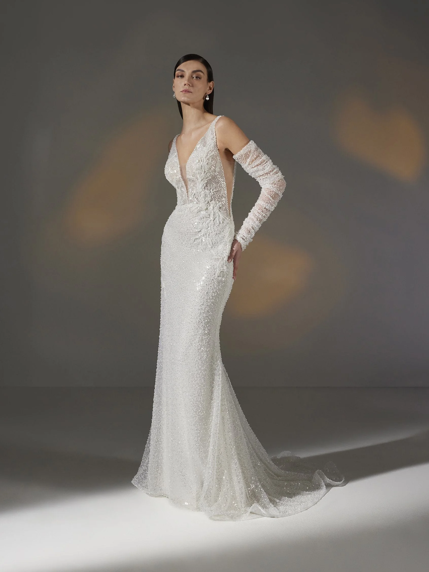 AYANNA Plunging V-neck mermaid wedding dress