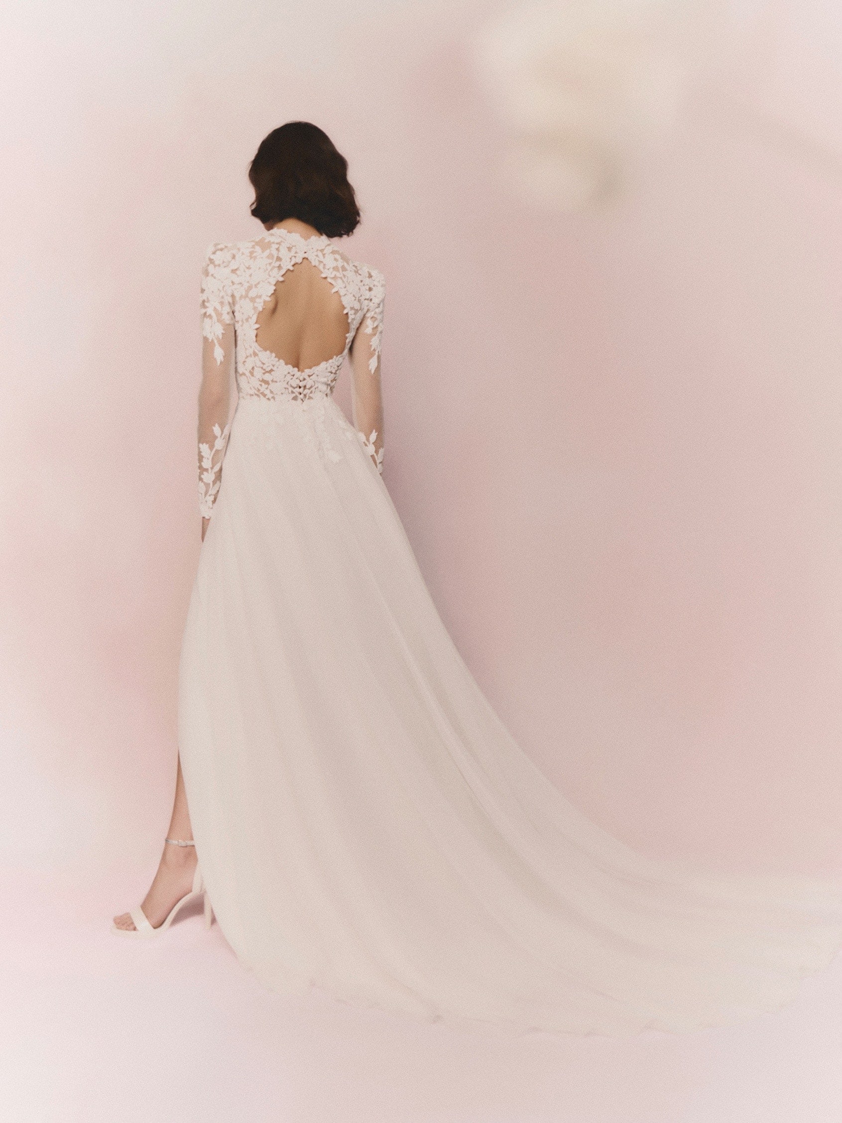TERESINE A-line wedding dress with high neck with long sleeves and keyhole back 3 TERESINE A-line wedding dress with high neck with long sleeves and keyhole back