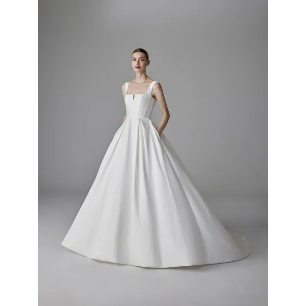 ALPHOSINE Ballgown wedding dress with square neckline in mikado 1 ALPHOSINE Ballgown wedding dress with square neckline in mikado