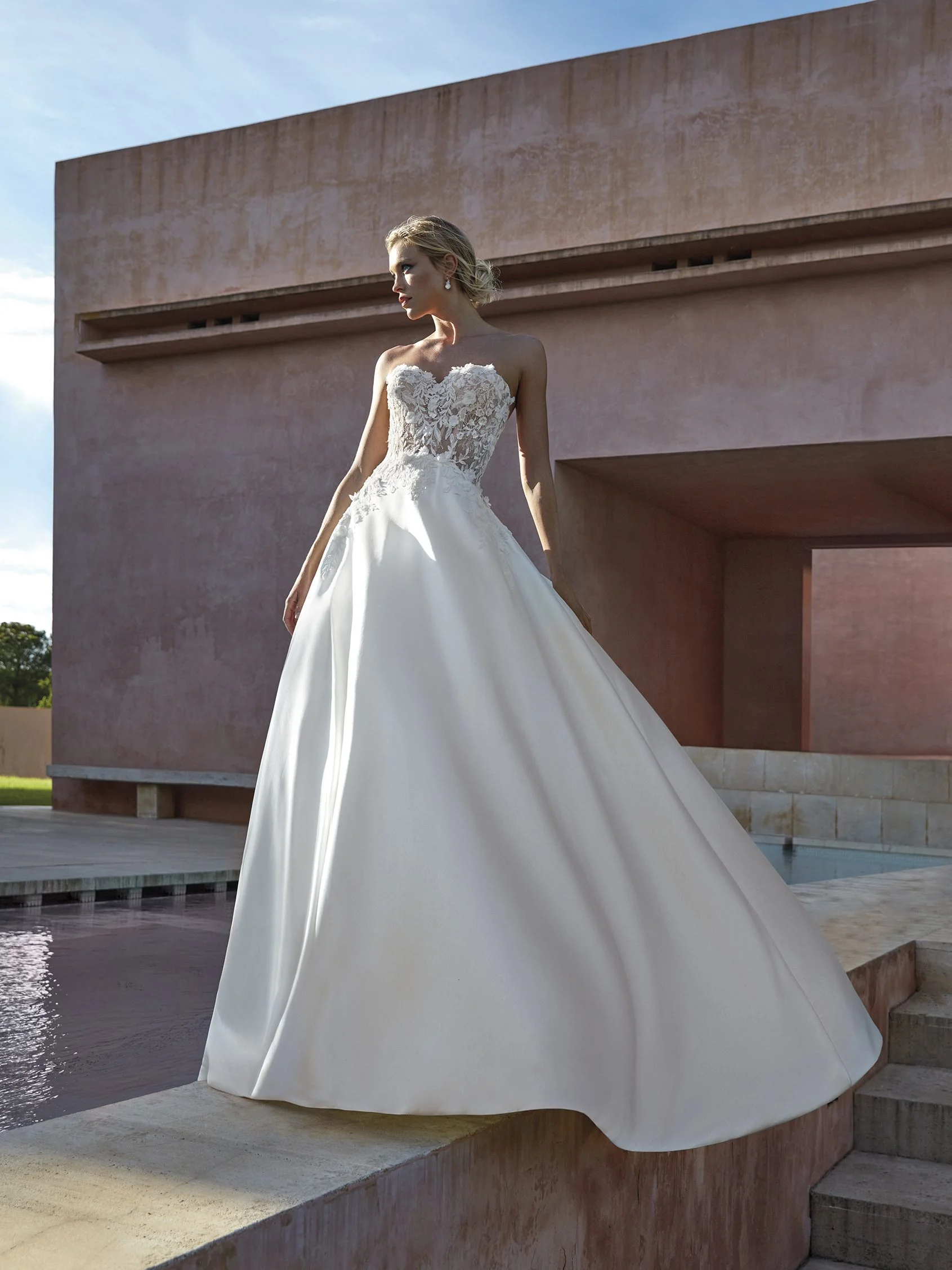 FLORIDIA A-line Mikado wedding dress with sweetheart neckline