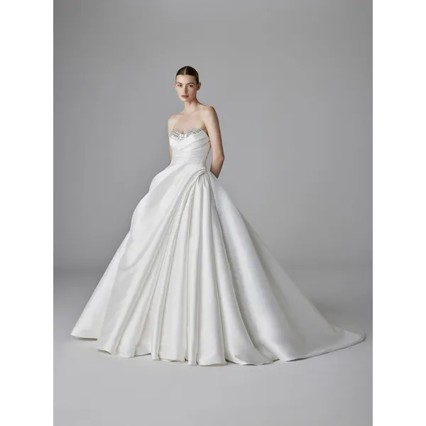 SOLENE Ballgown wedding dress with sweetheart neckline sleeveless in mikado 1 SOLENE Ballgown wedding dress with sweetheart neckline sleeveless in mikado