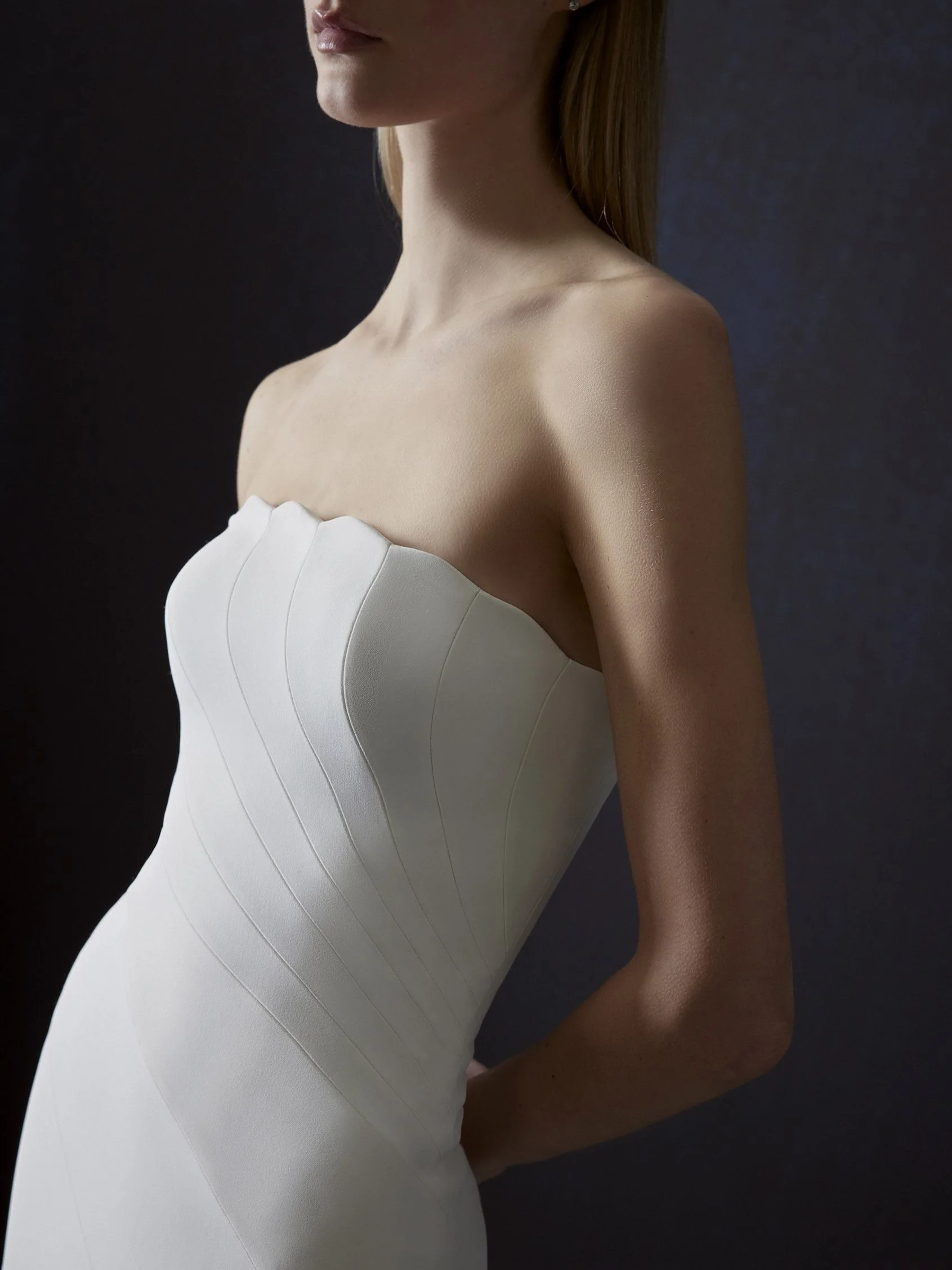 ANGELIS Mermaid sleeveless wedding dress strapless in crepe