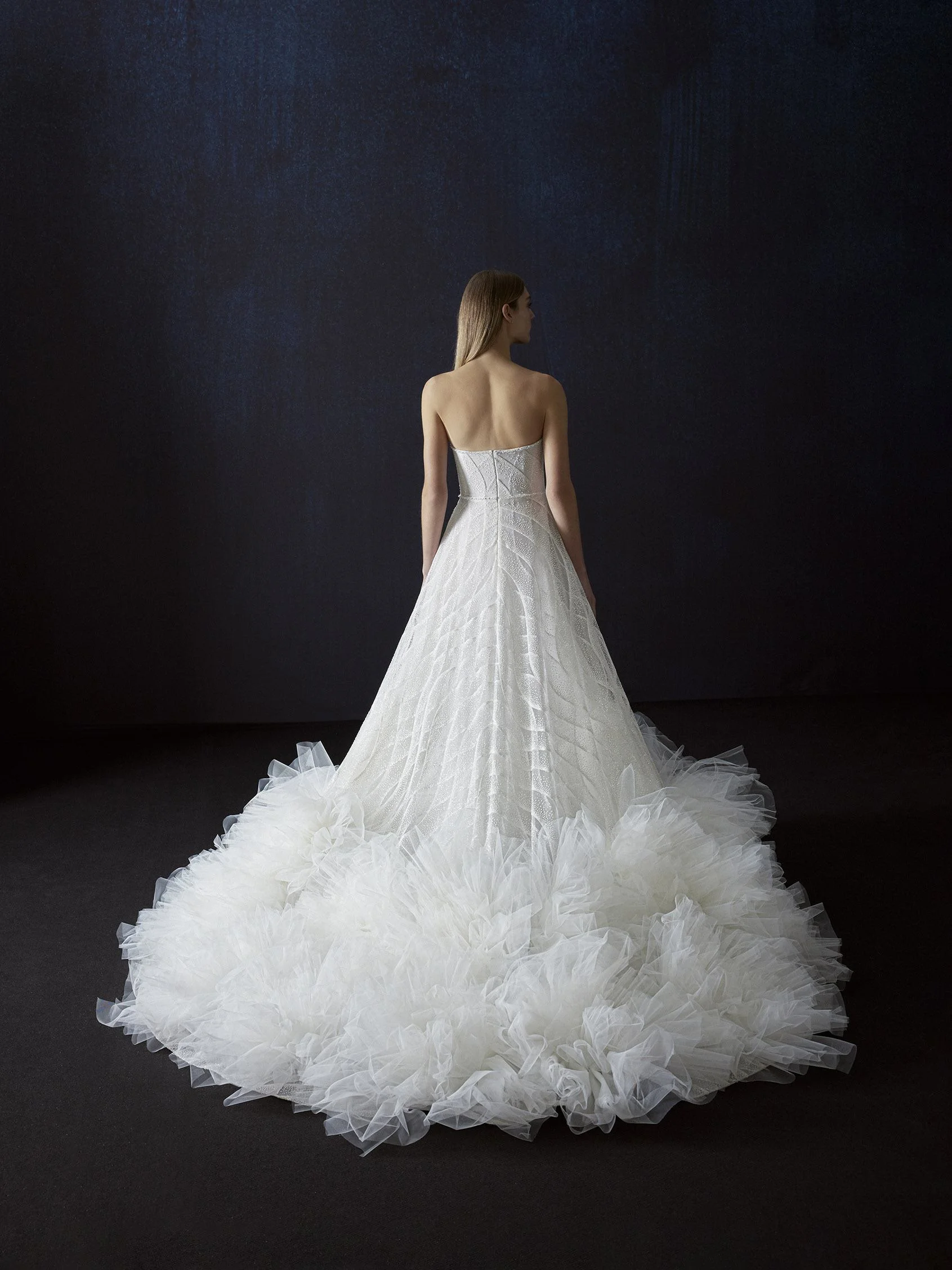 AIXA Ballgown sleeveless wedding dress with sweetheart neckline in glitter