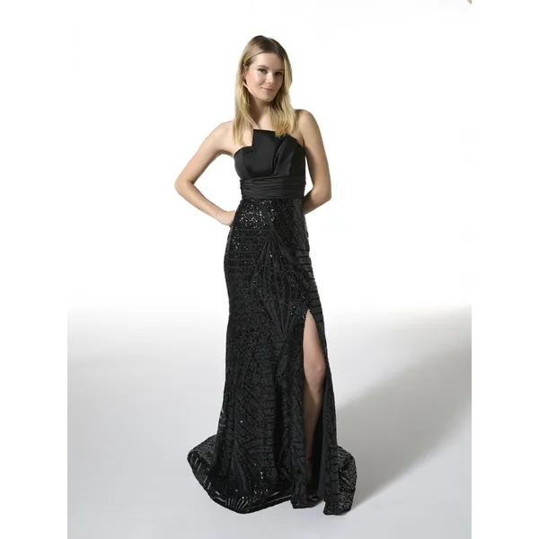 SPARKLE 2446 Mermaid party dress with sequined wrap-around back