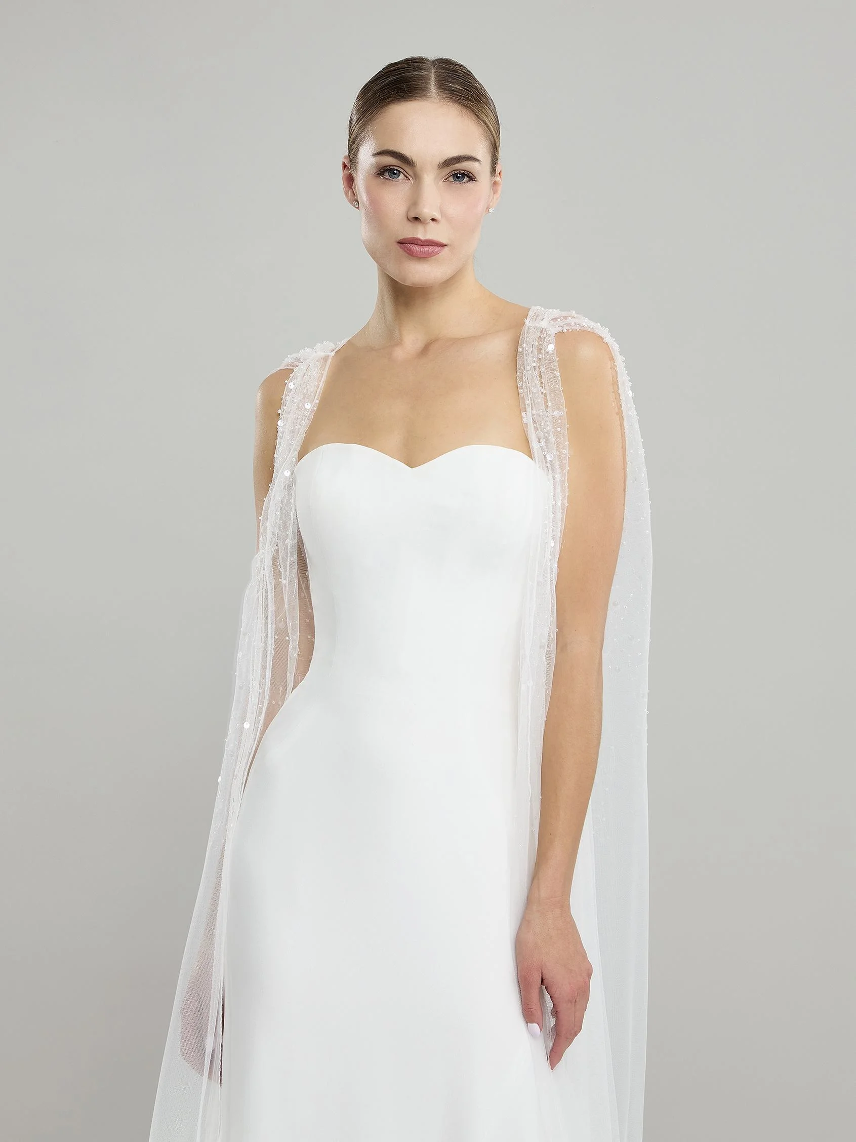 CAPE-LA26 Tulle cape with rhinestones 2 CAPE-LA26 Tulle cape with rhinestones