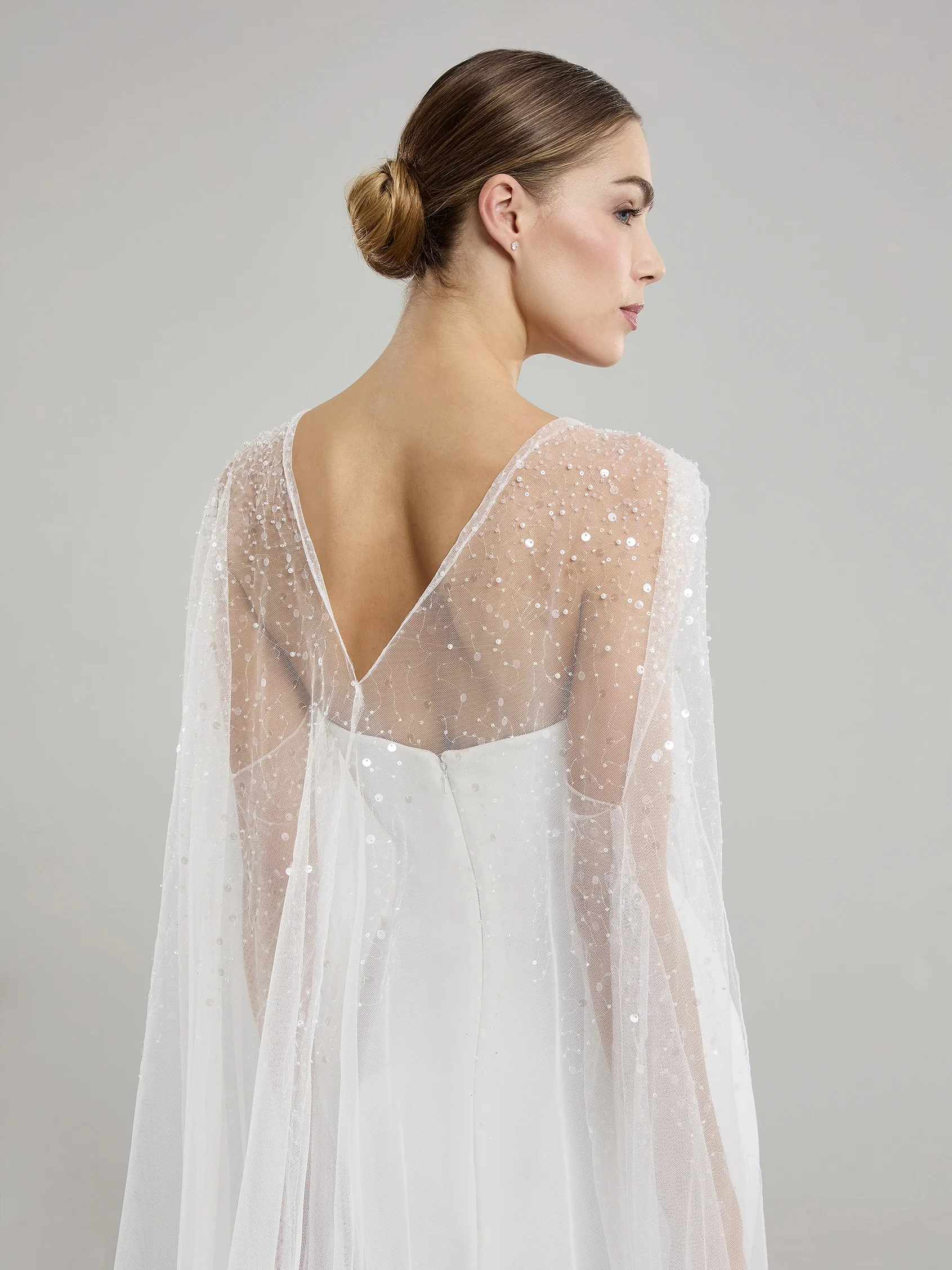CAPE-LA26 Tulle cape with rhinestones 3 CAPE-LA26 Tulle cape with rhinestones