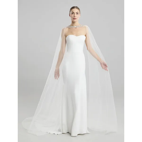 CAPE-LA30 Tulle cape with rhinestones