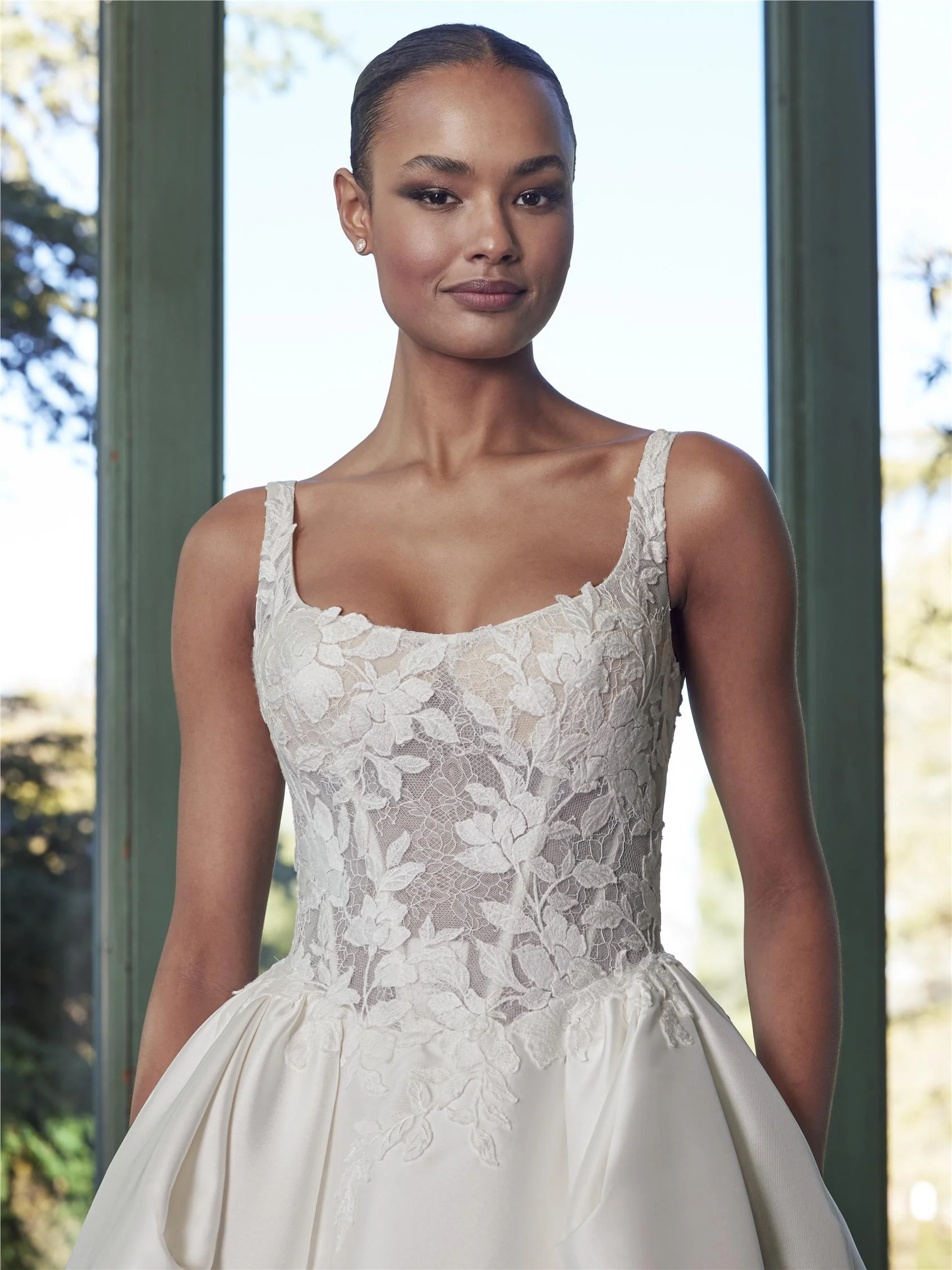 SWAN Mikado princess wedding dress with round neckline 3 SWAN Mikado princess wedding dress with round neckline