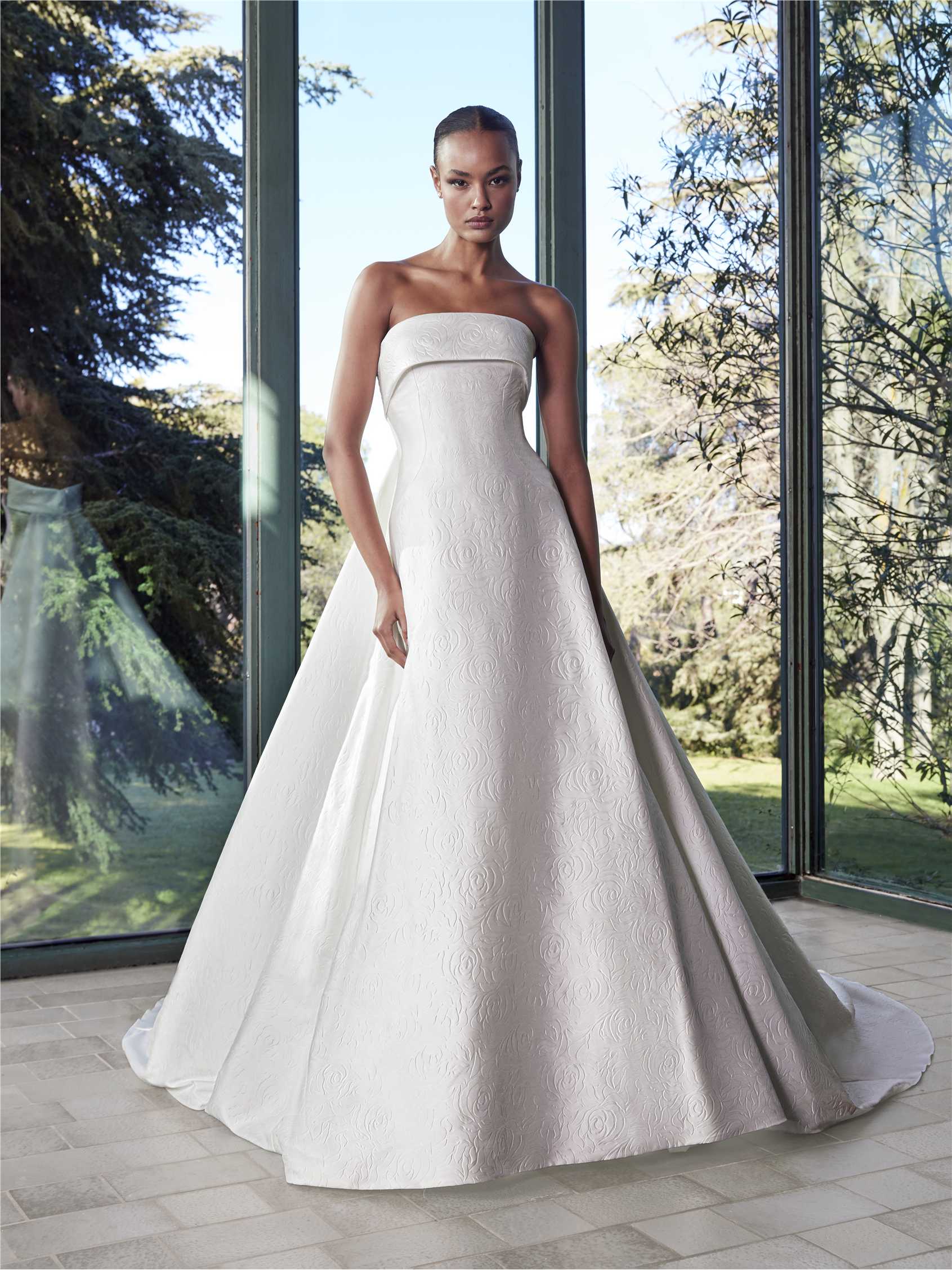 SKIES A-line mikado wedding dress with strapless design 1 SKIES A-line mikado wedding dress with strapless design