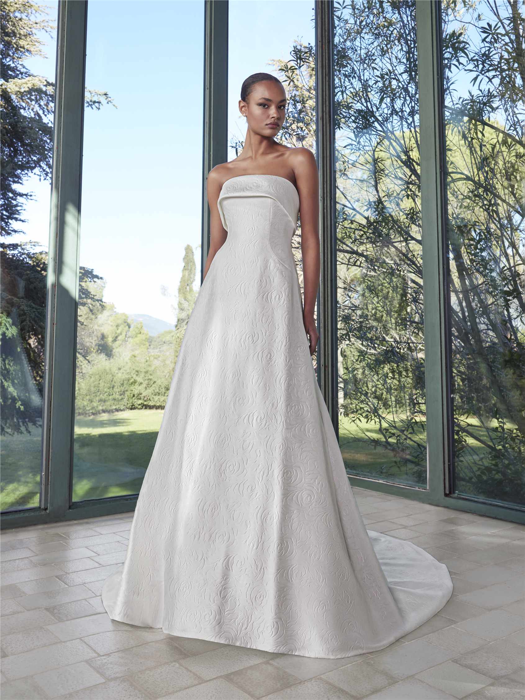 SKIES A-line mikado wedding dress with strapless design 2 SKIES A-line mikado wedding dress with strapless design