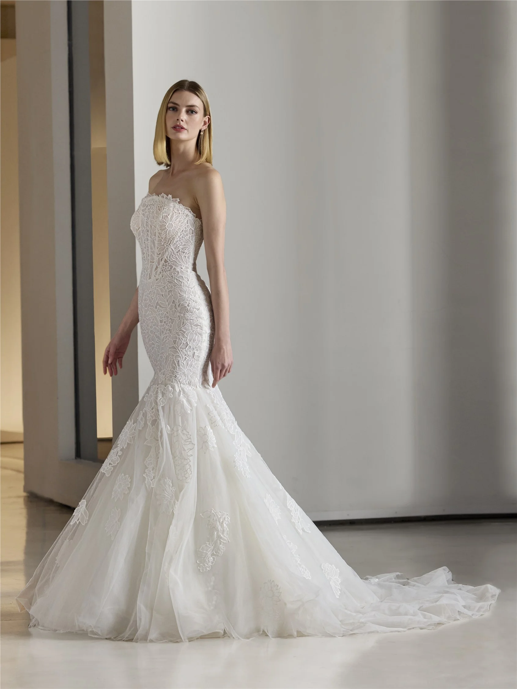 PALMER Lace strapless mermaid wedding dress