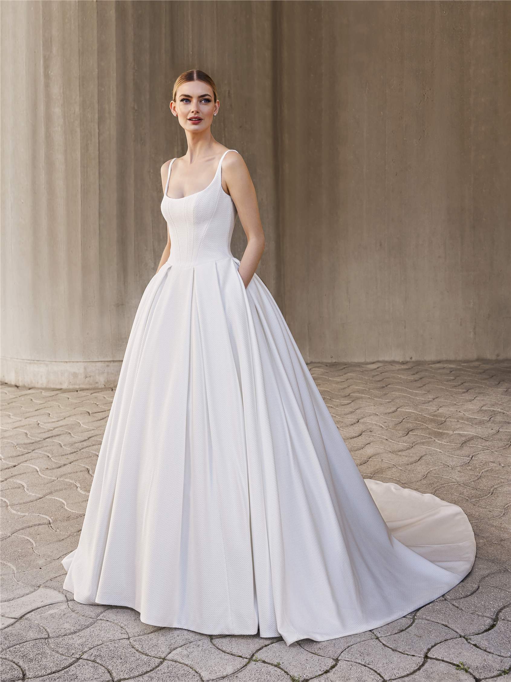 LORDY Princess mikado wedding dress with round neckline 1 LORDY Princess mikado wedding dress with round neckline