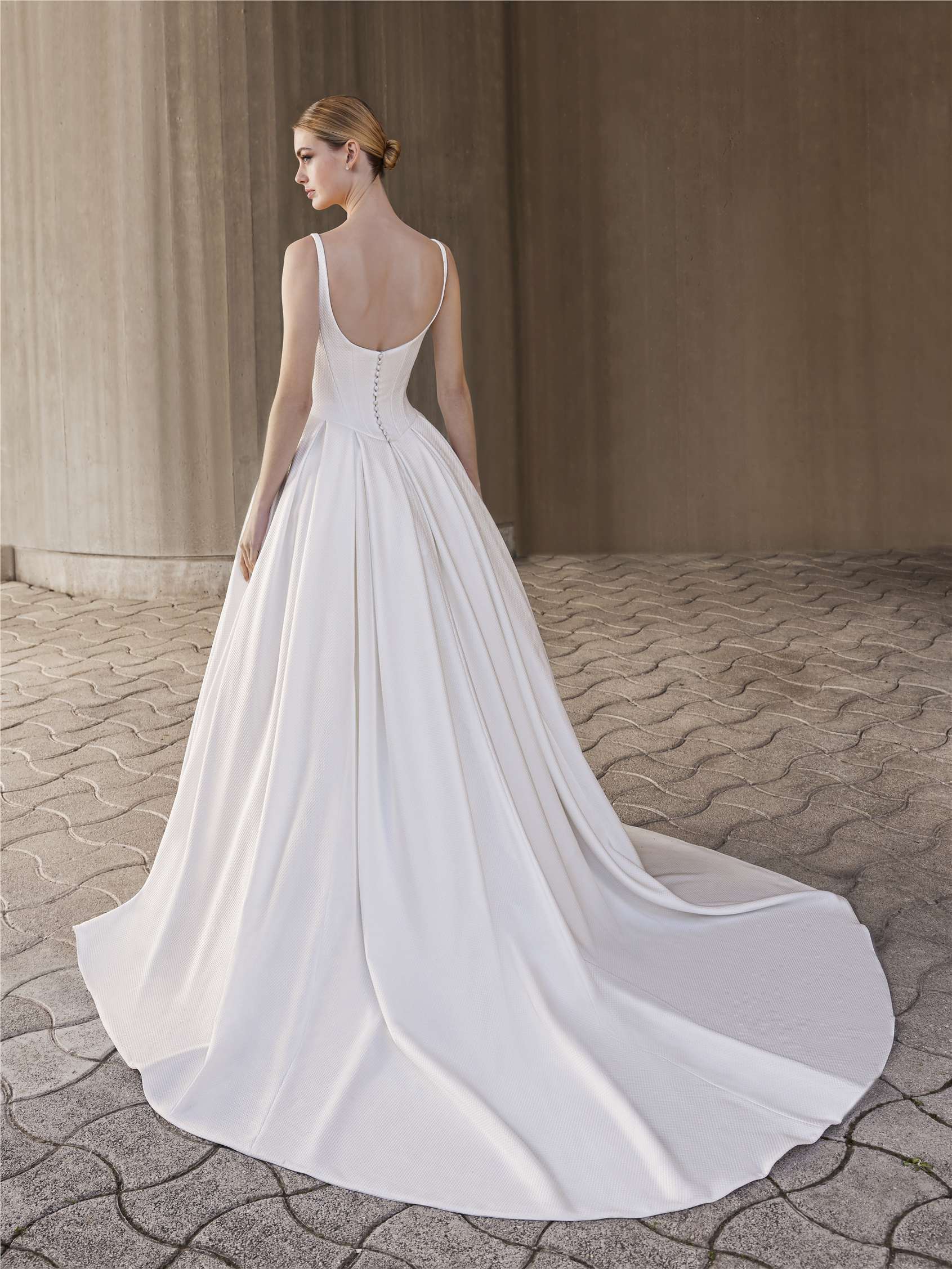 LORDY Princess mikado wedding dress with round neckline 2 LORDY Princess mikado wedding dress with round neckline