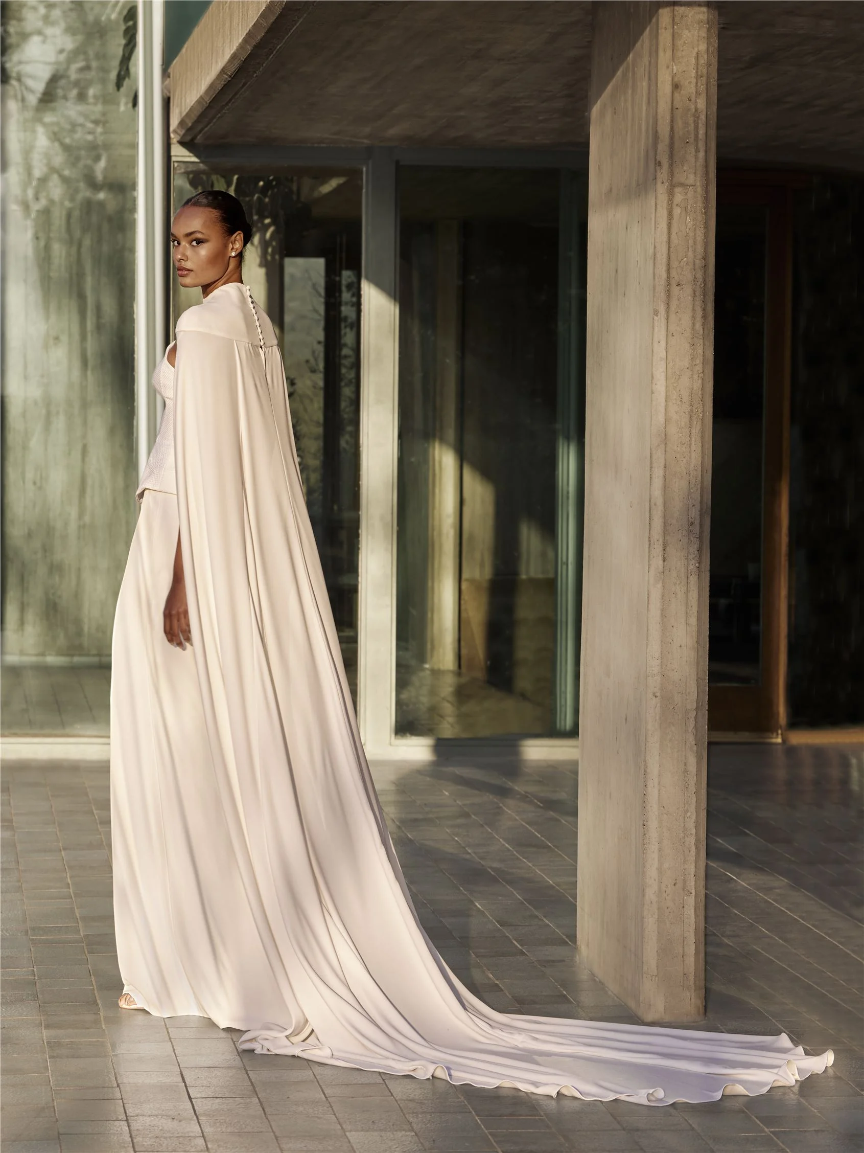 LAWN Strapless column bridal wedding dress in crepe 3 LAWN Strapless column bridal wedding dress in crepe