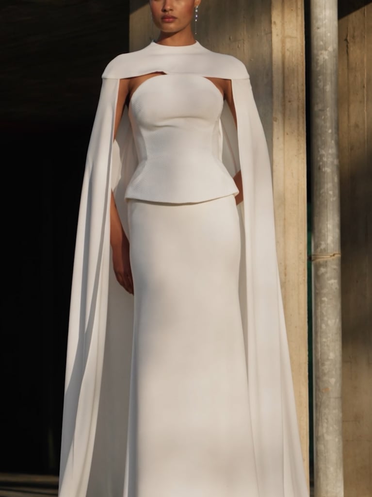 LAWN Strapless column bridal wedding dress in crepe 6 LAWN Strapless column bridal wedding dress in crepe