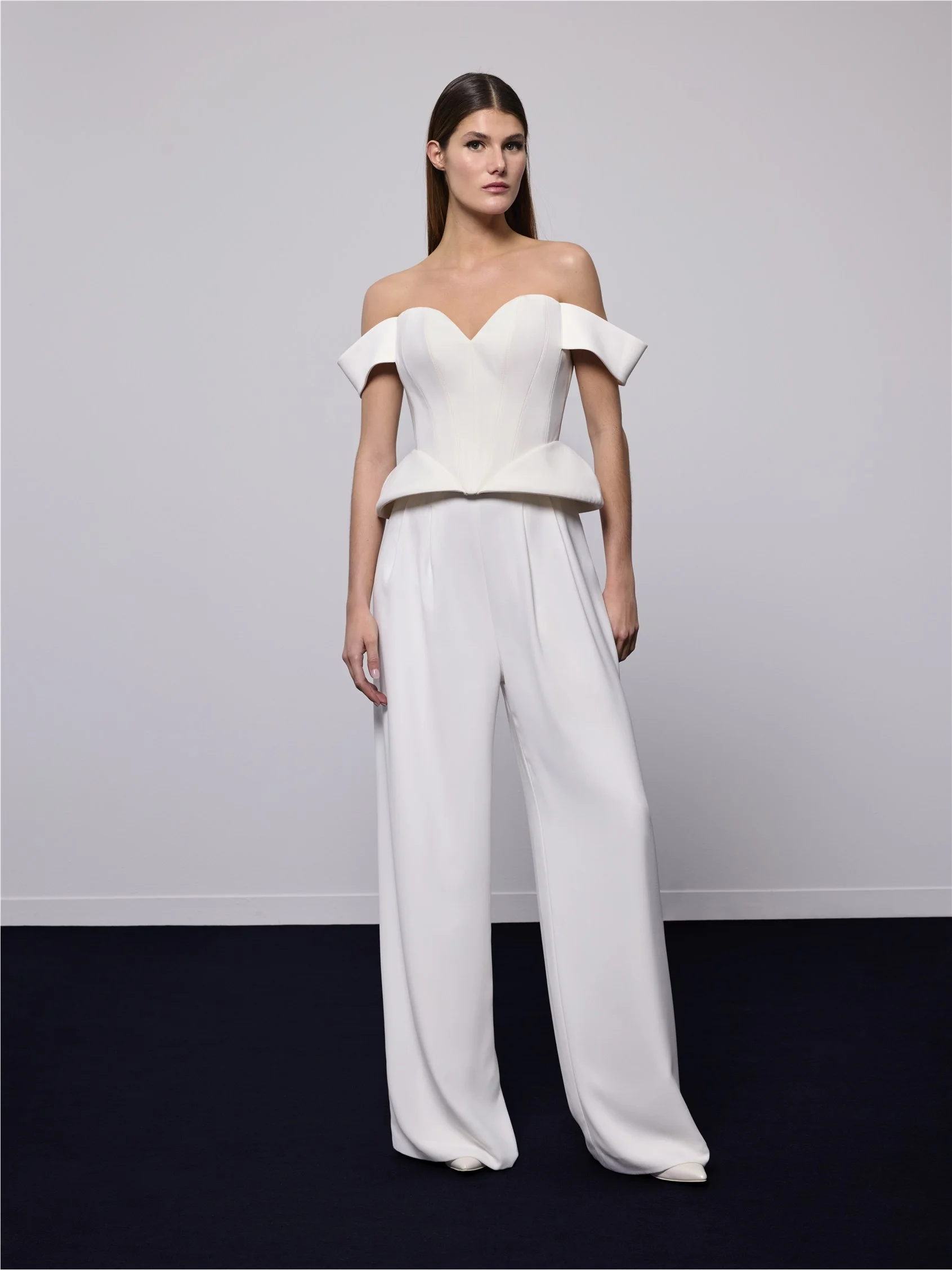 MYSRINE TOP Off-the-shoulders bridal top in crepe 1 MYSRINE TOP Off-the-shoulders bridal top in crepe