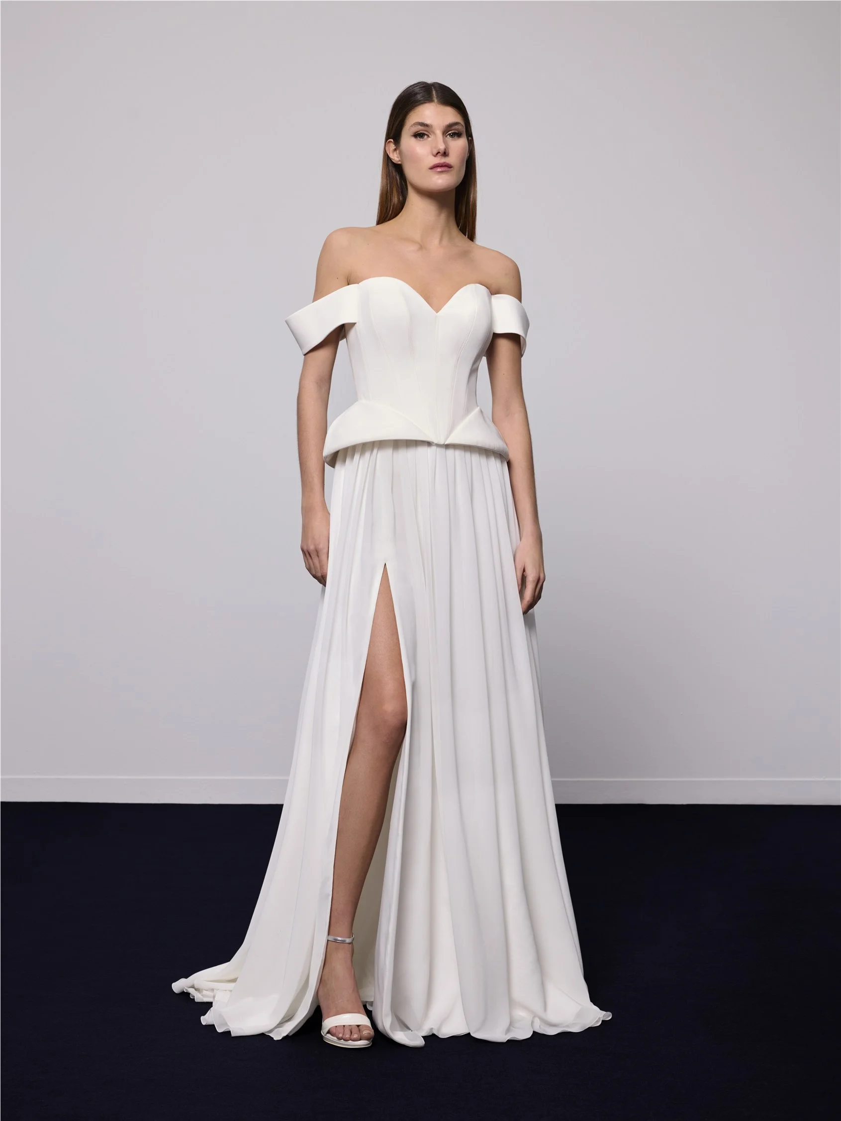 MYSRINE TOP Off-the-shoulders bridal top in crepe 2 MYSRINE TOP Off-the-shoulders bridal top in crepe