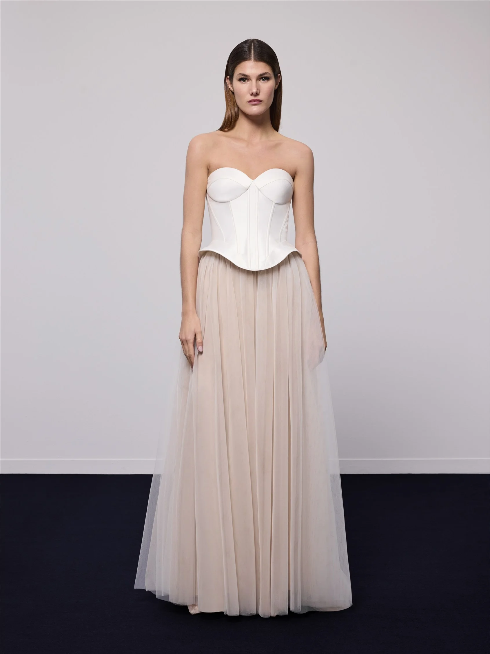 ALONIA TOP Sweetheart neckline bridal top in mikado