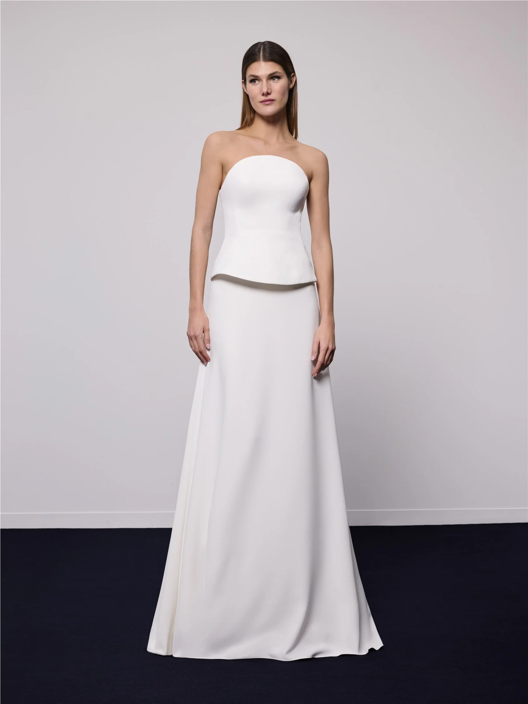 LAWN TOP Strapless bridal top in crepe