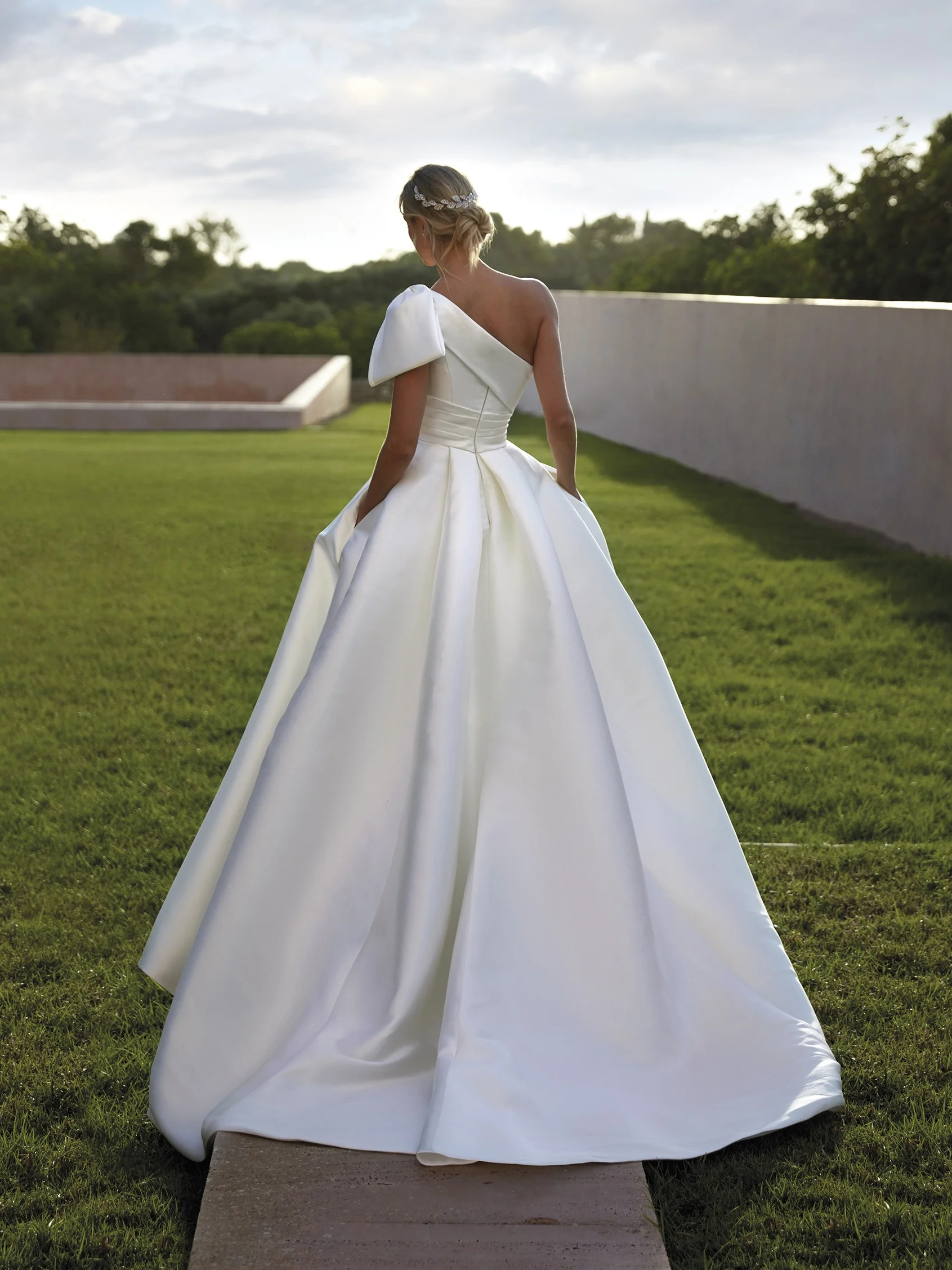 NICOSIA Princess-cut Mikado wedding dress with V-neck 2 NICOSIA Princess-cut Mikado wedding dress with V-neck