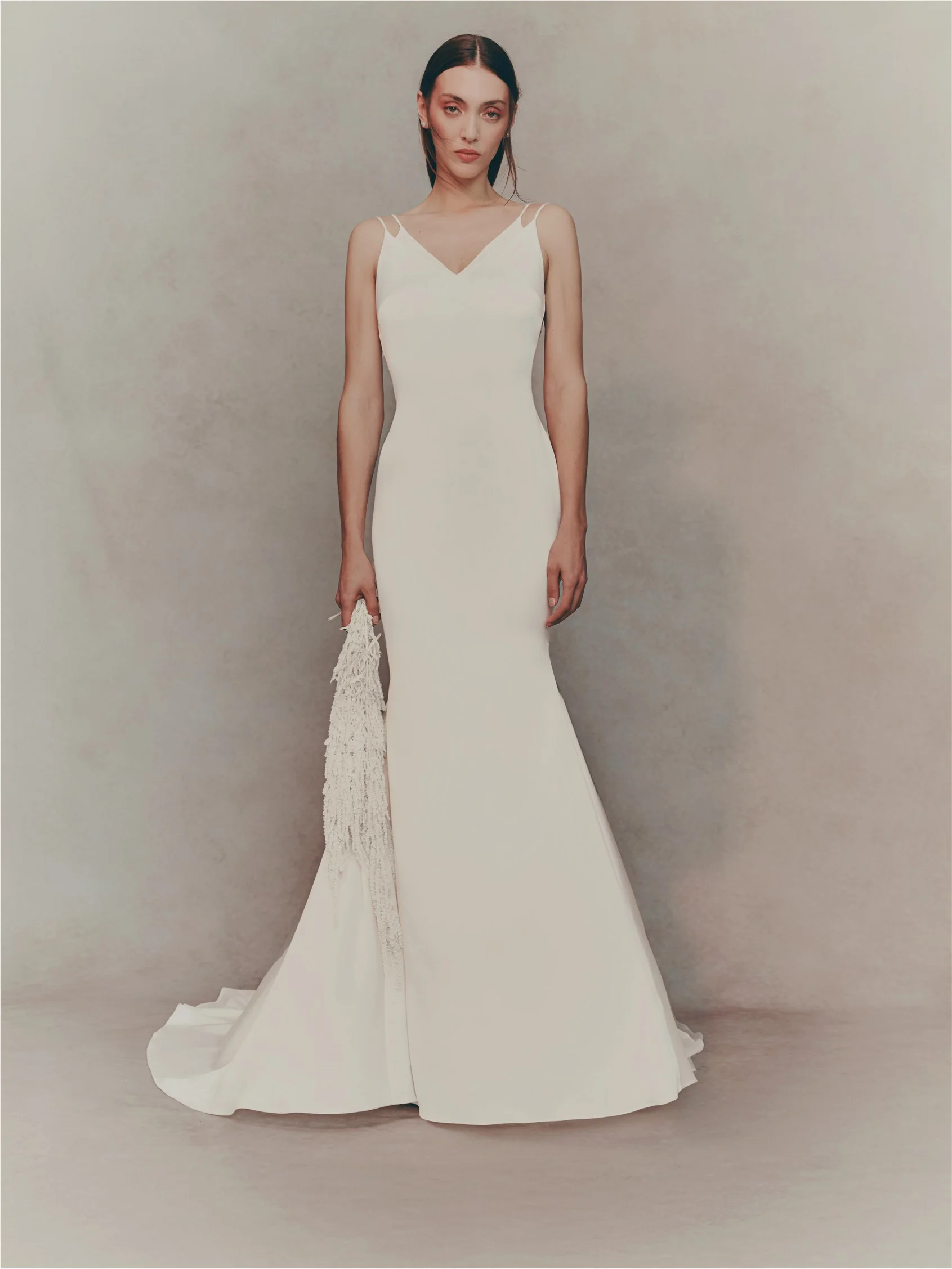 KAROVA Mermaid dress with bateau neckline and V-back.