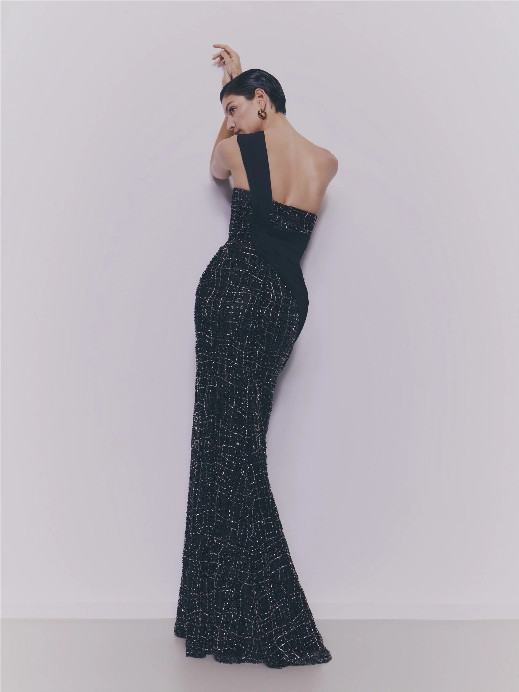 HYALE Mermaid dress with asymmetrical neckline