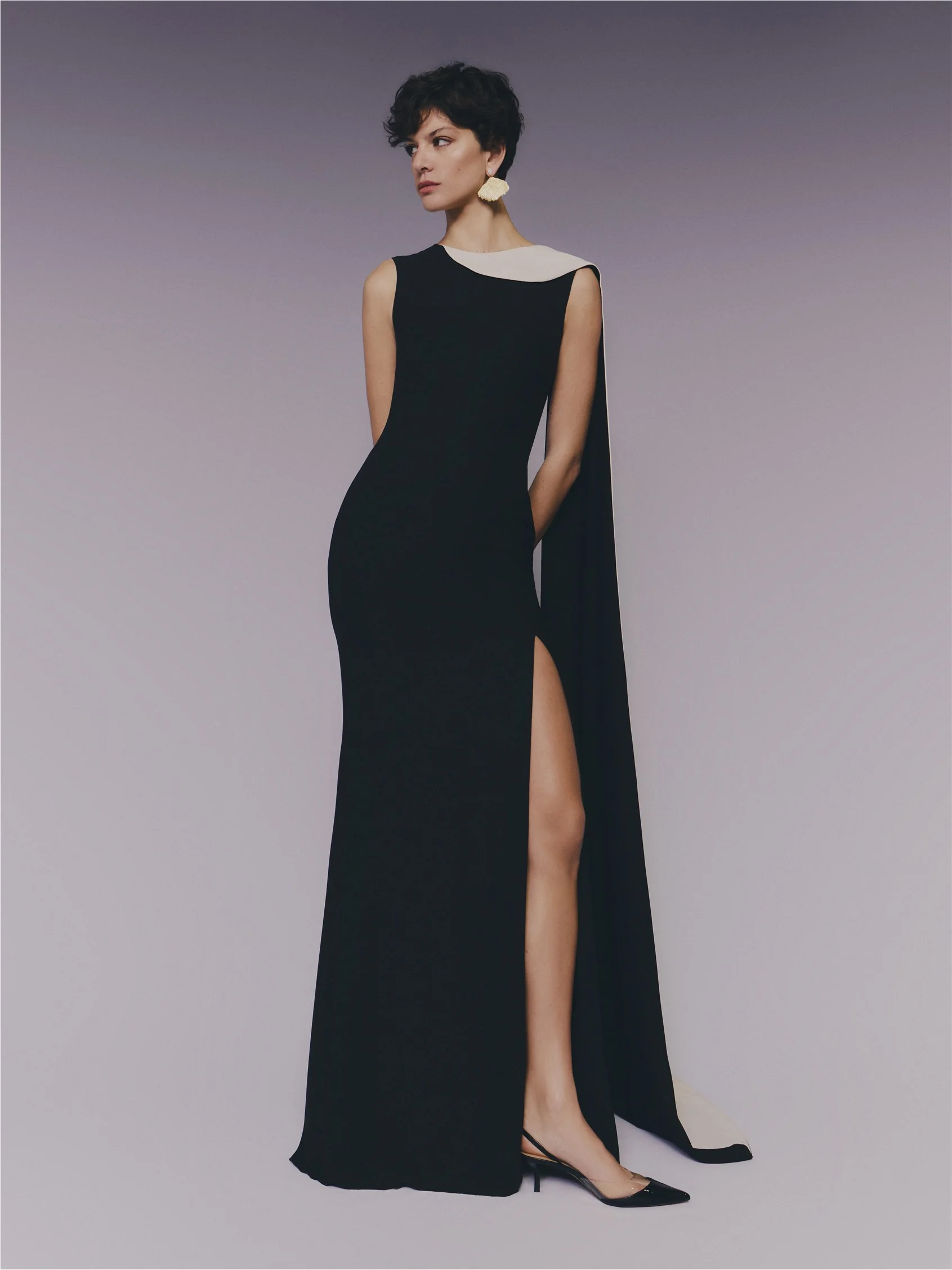 BERILLO Mermaid dress with round neckline