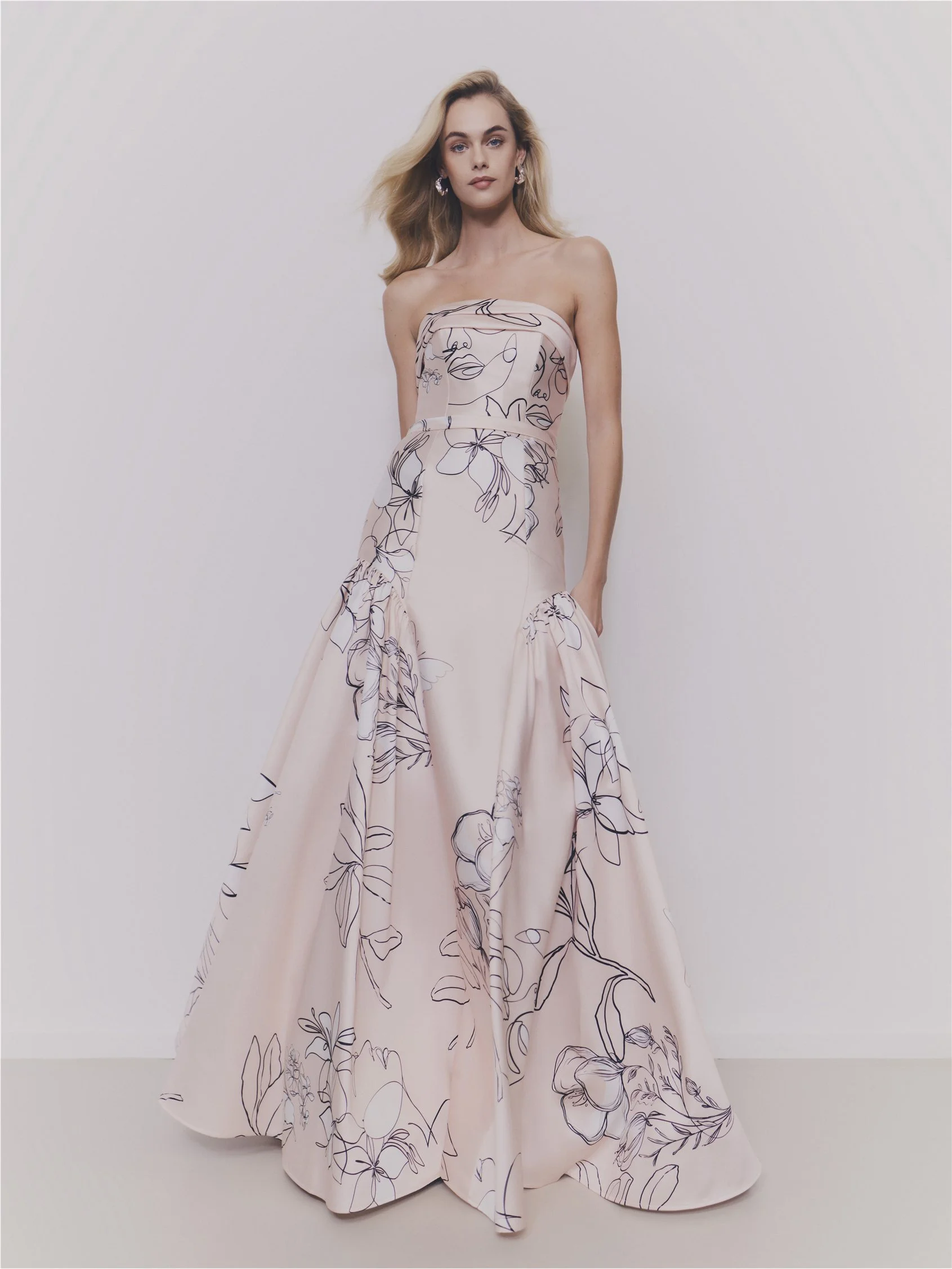 ALHOI A-line dress with strapless neckline