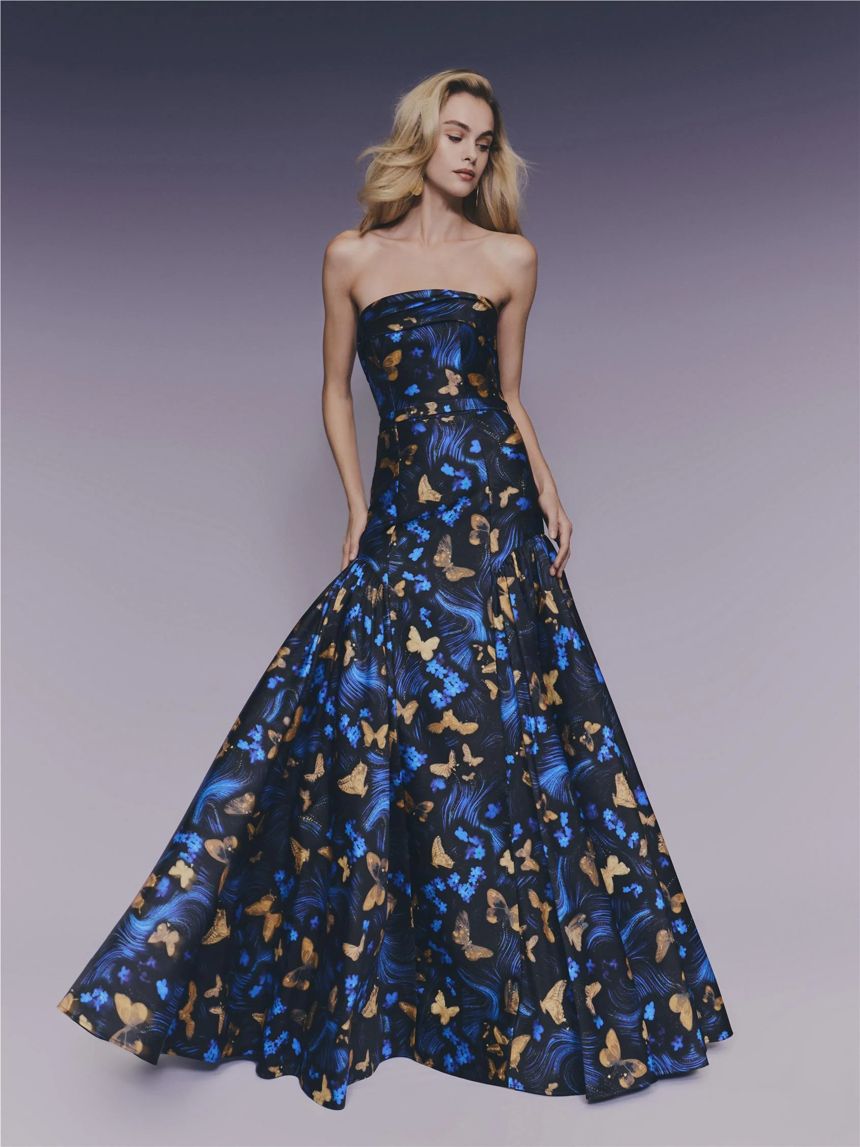 ALHOI A-line dress with strapless neckline