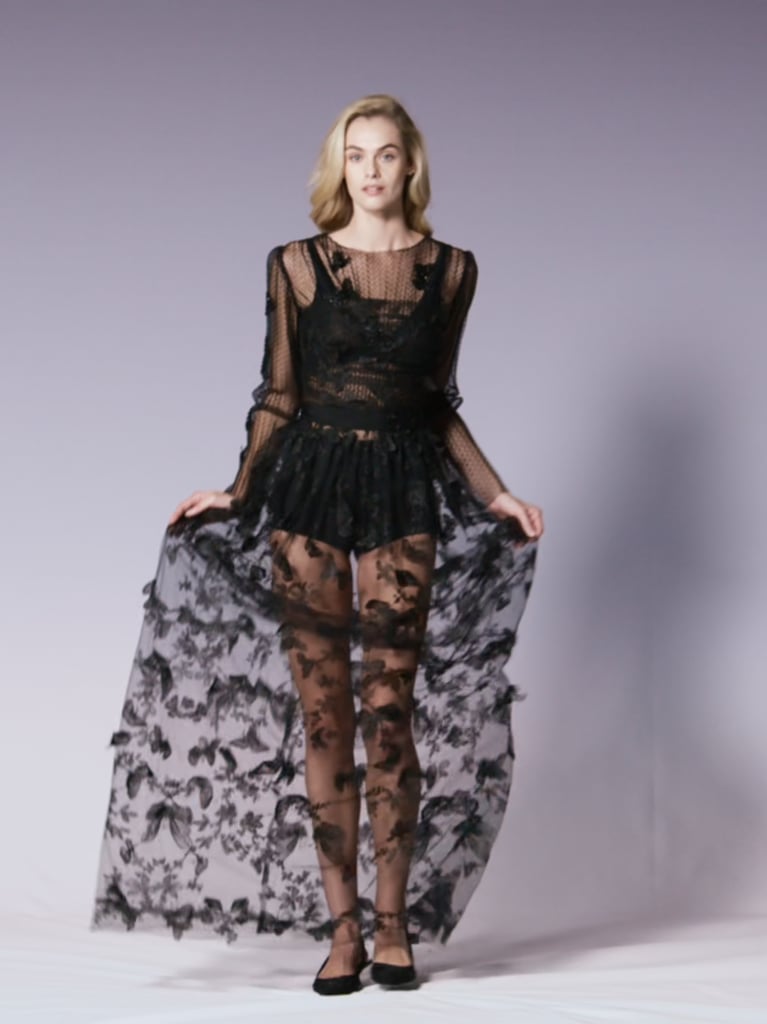 ERIDANUS A-line dress with round neckline, long sleeves