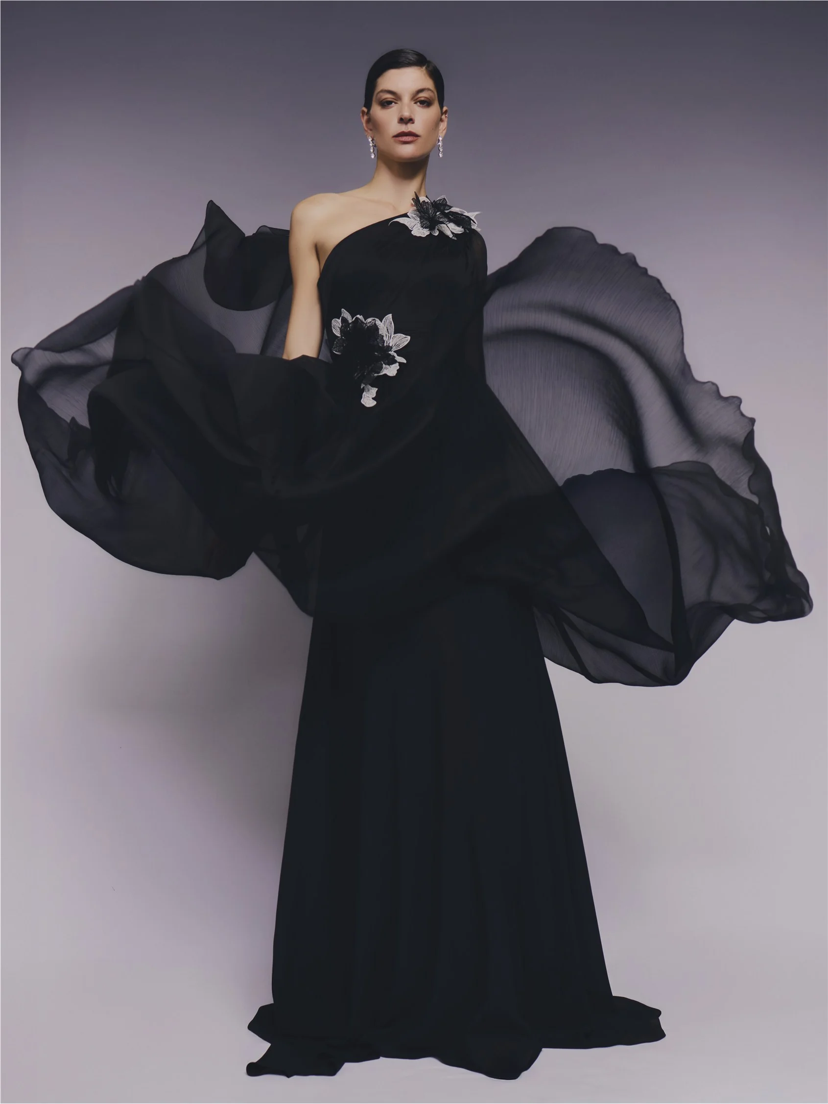 GELSA A-line dress with asymmetrical neckline, long sleeves 3 GELSA A-line dress with asymmetrical neckline, long sleeves