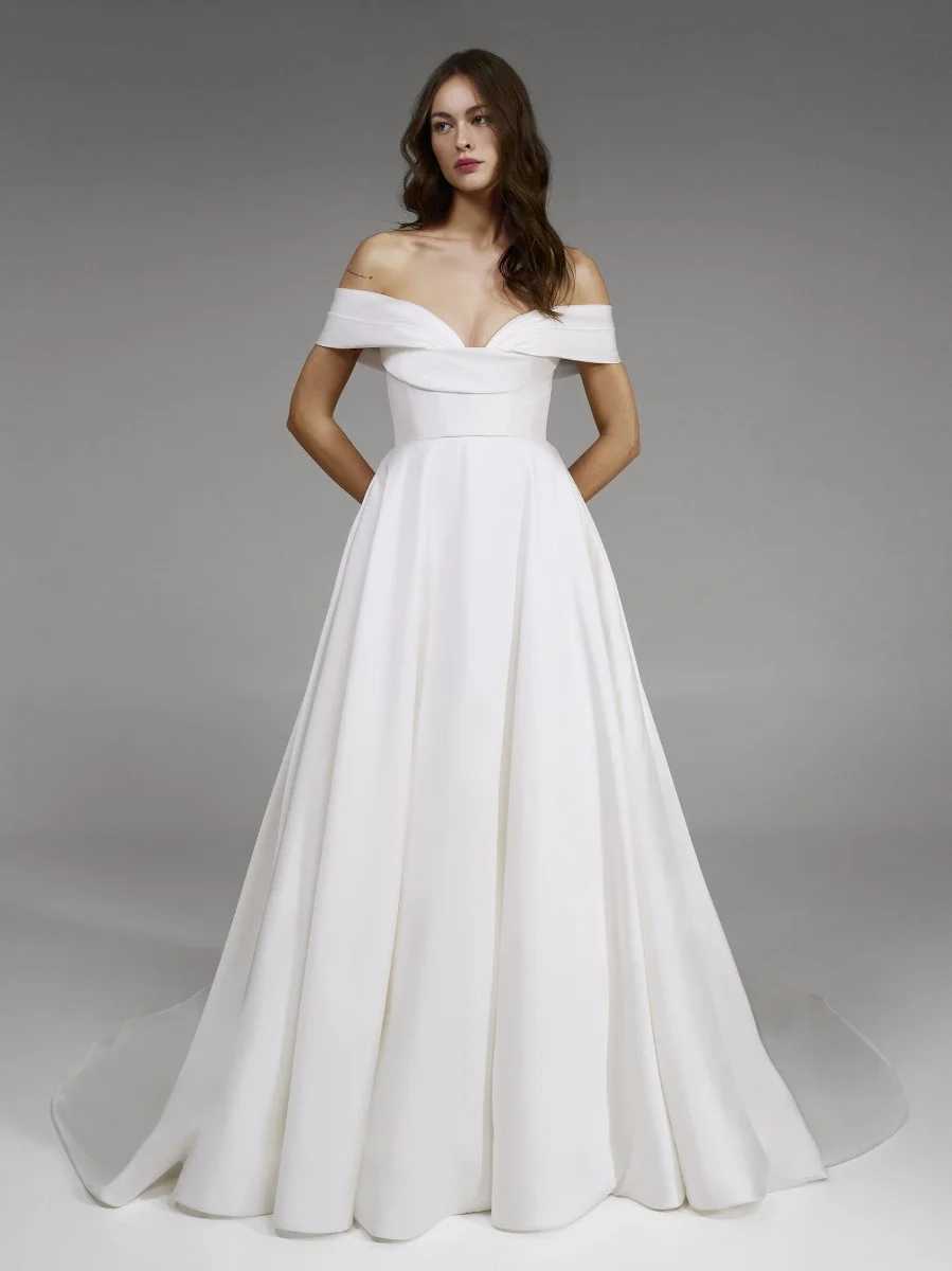 ATHOS A-line wedding dress in Mikado