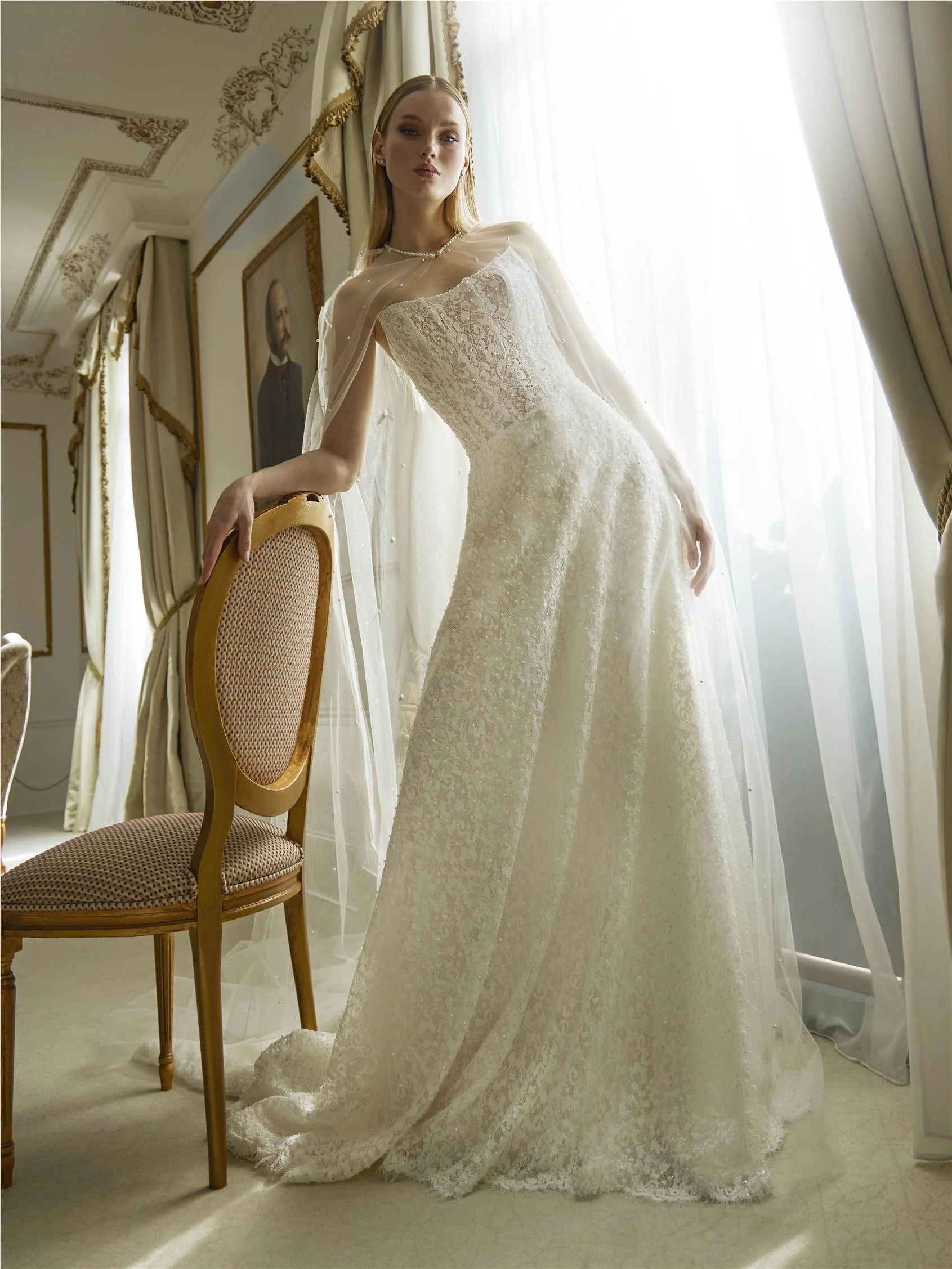 DORIC Strapless A-line gown in lace and beading 1 DORIC Strapless A-line gown in lace and beading