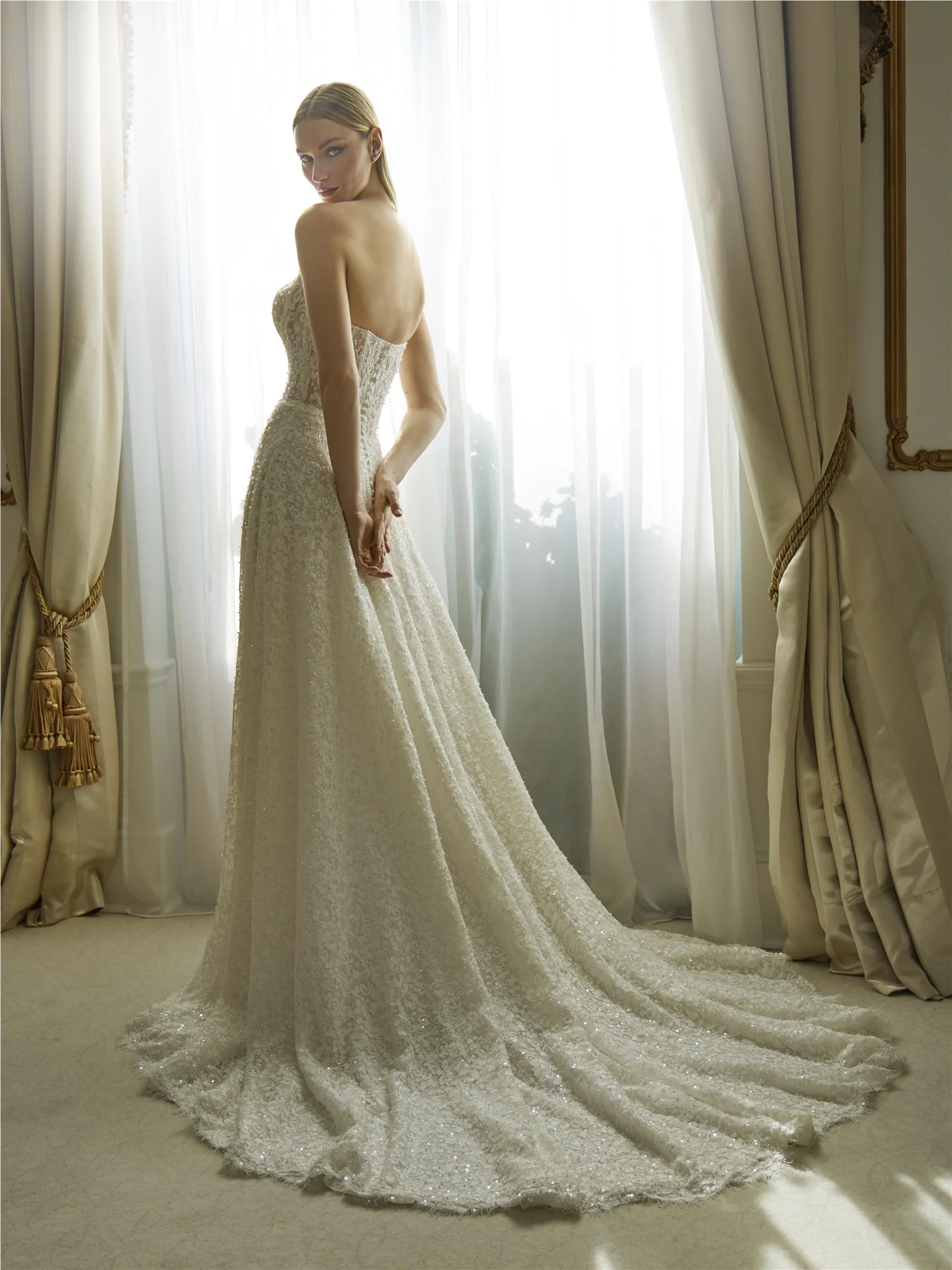 DORIC Strapless A-line gown in lace and beading 2 DORIC Strapless A-line gown in lace and beading